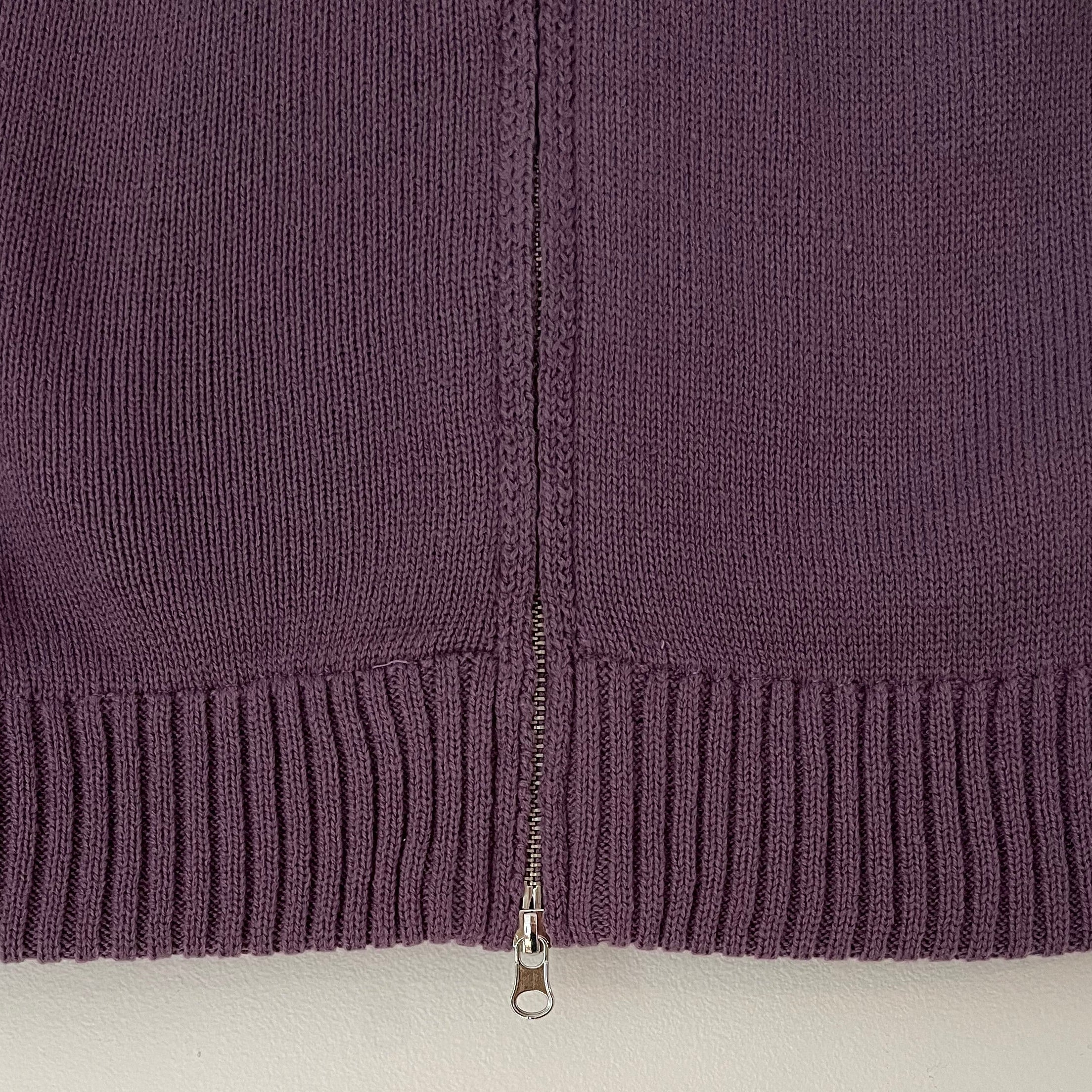 Open YY 2 WAY Zip Track Knit Jacket in Purple Size 2/M.