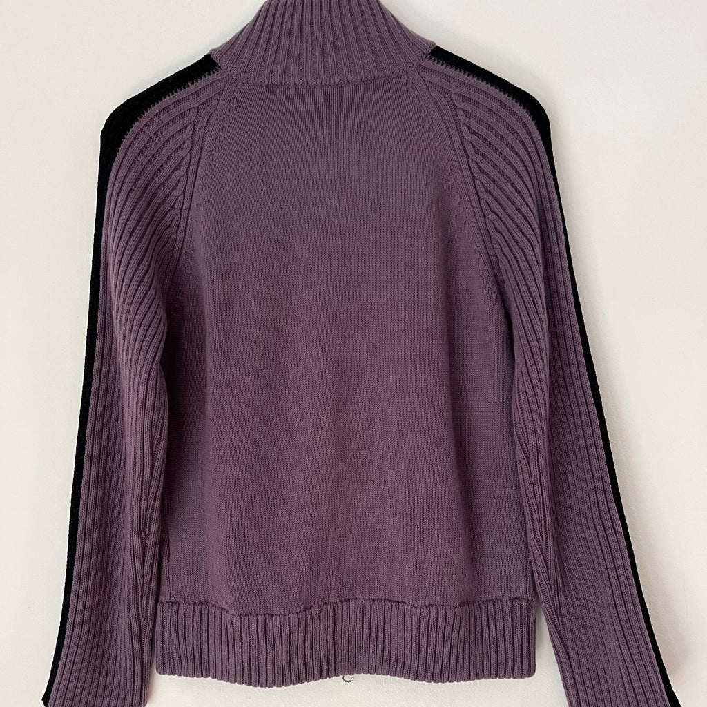 Open YY 2 WAY Zip Track Knit Jacket in Purple Size 2/M.