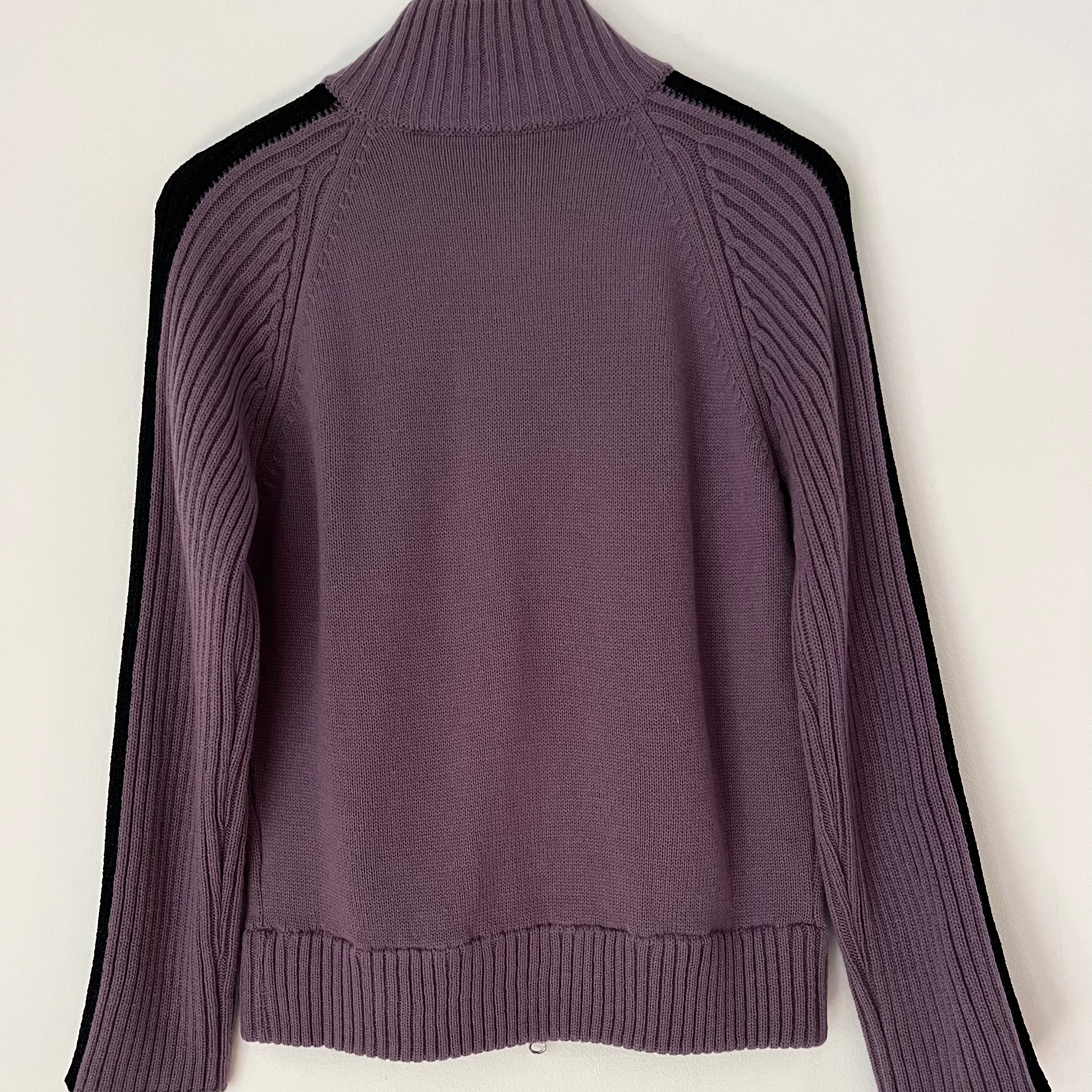 Open YY 2 WAY Zip Track Knit Jacket in Purple Size 2/M.