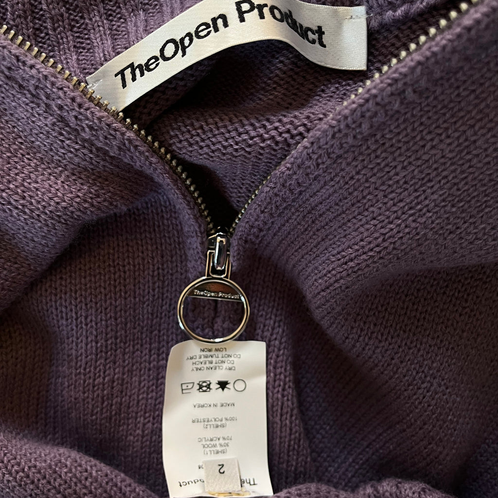 Open YY 2 WAY Zip Track Knit Jacket in Purple Size 2/M.