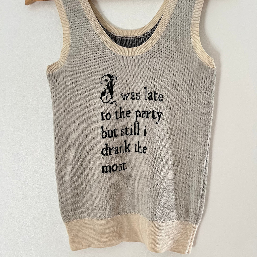 Alix Higgins Wool Poetry Tank Top Size L.