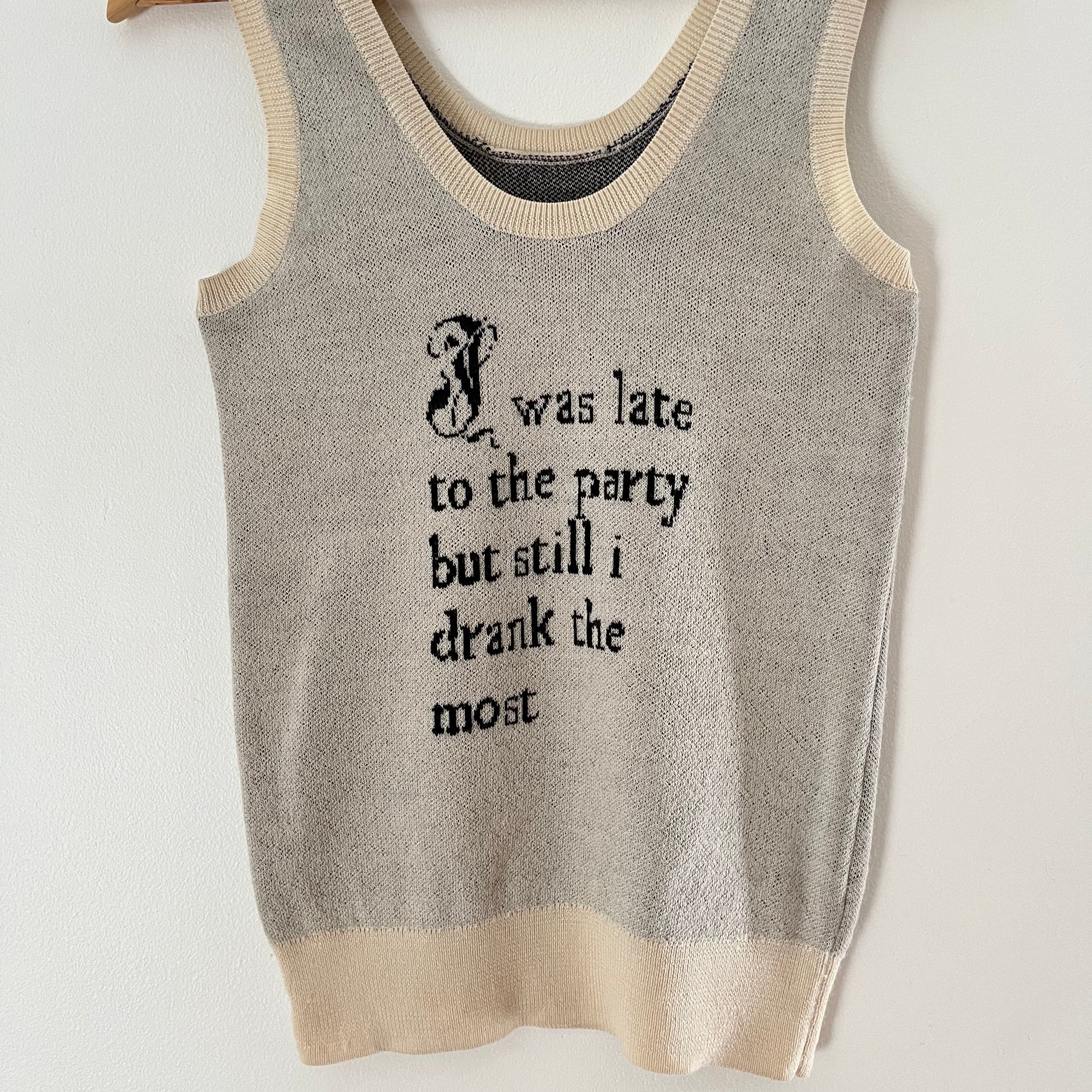 Alix Higgins Wool Poetry Tank Top Size L.