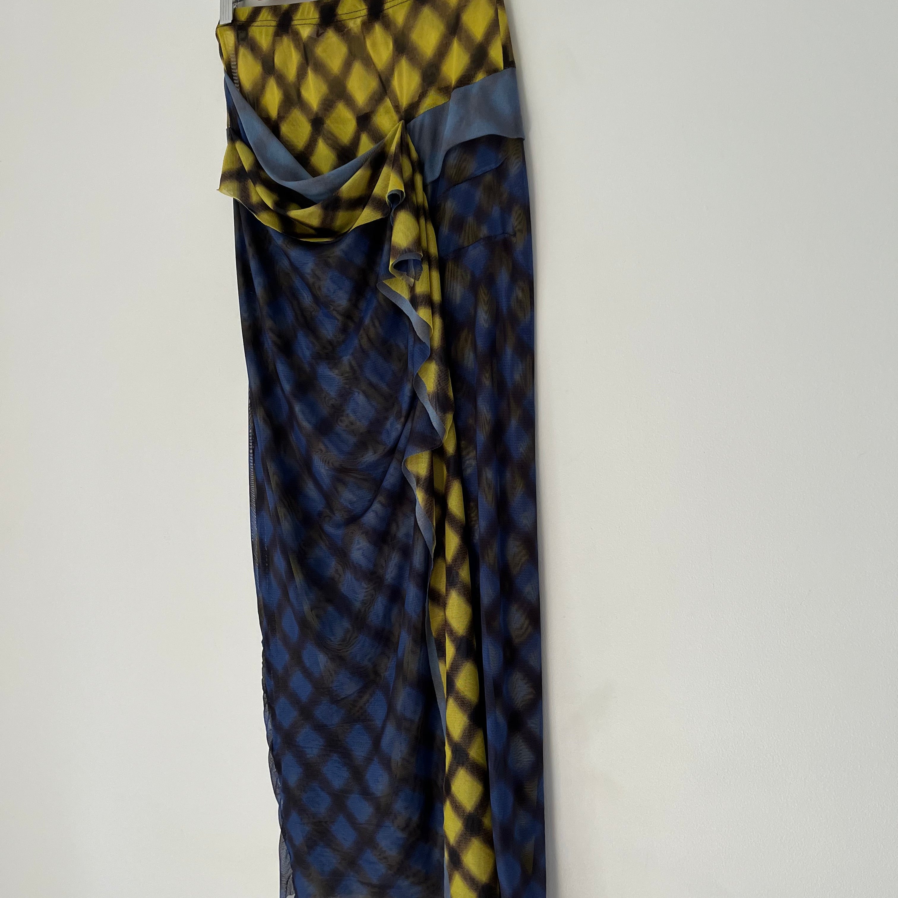 Verner Gather Mesh Skirt in Plaid Size M.