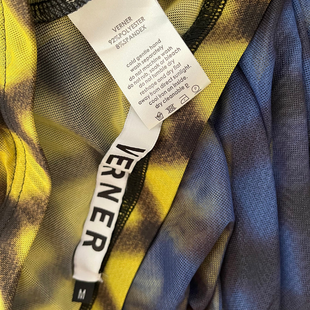Verner Gather Mesh Skirt in Plaid Size M.