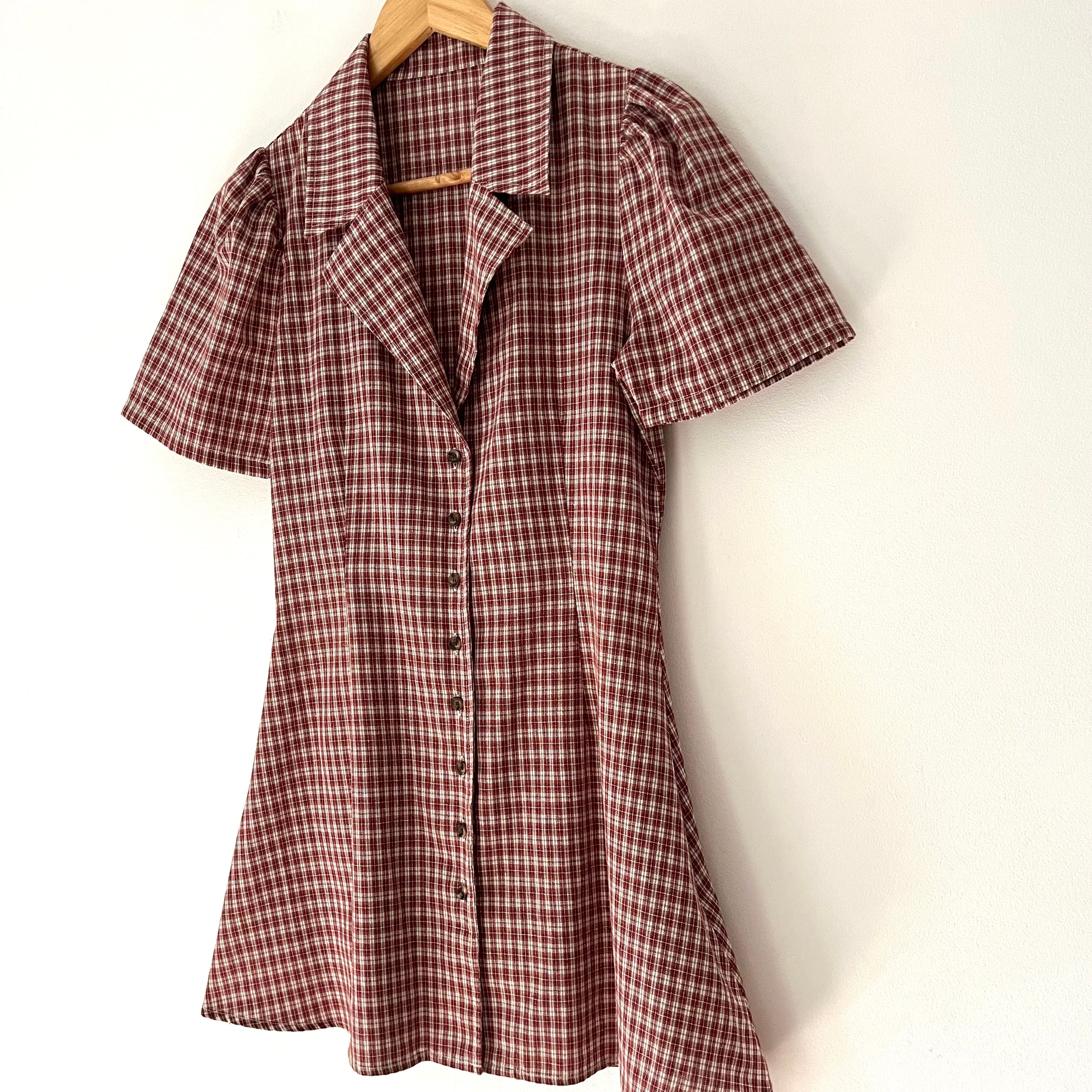 Apres Studios BNWT JAM Gingham Button Front Dress Size S.