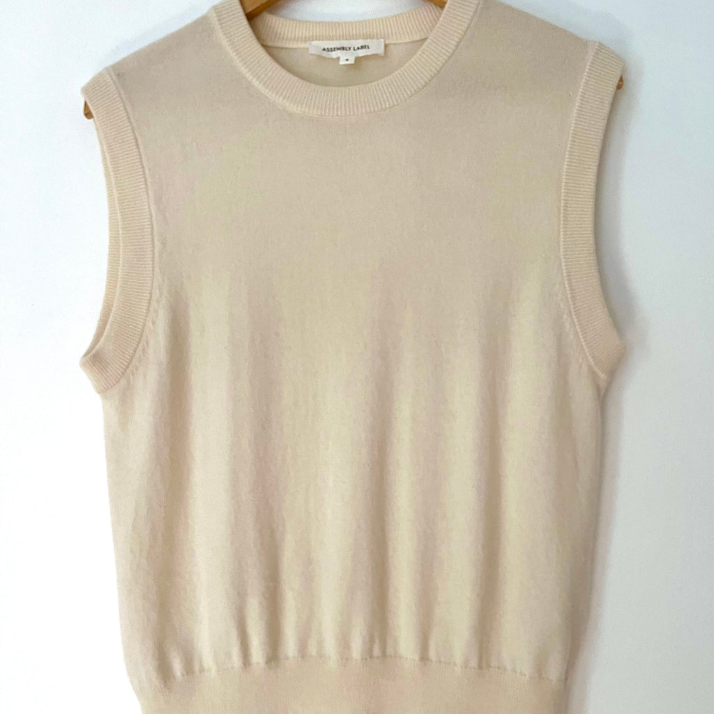 Assembly Label Cashmere Vest in Ivory Size AU8.