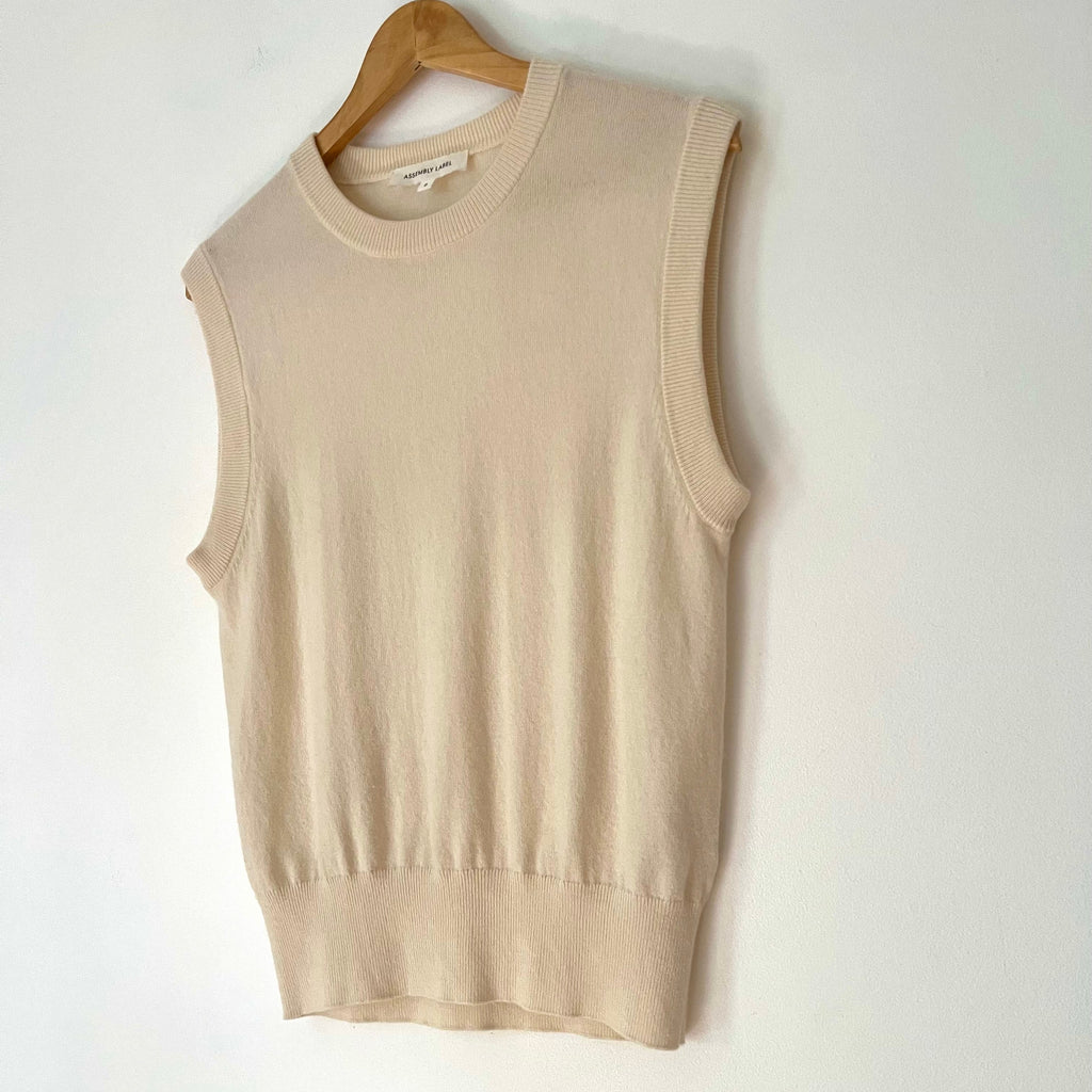 Assembly Label Cashmere Vest in Ivory Size AU8.