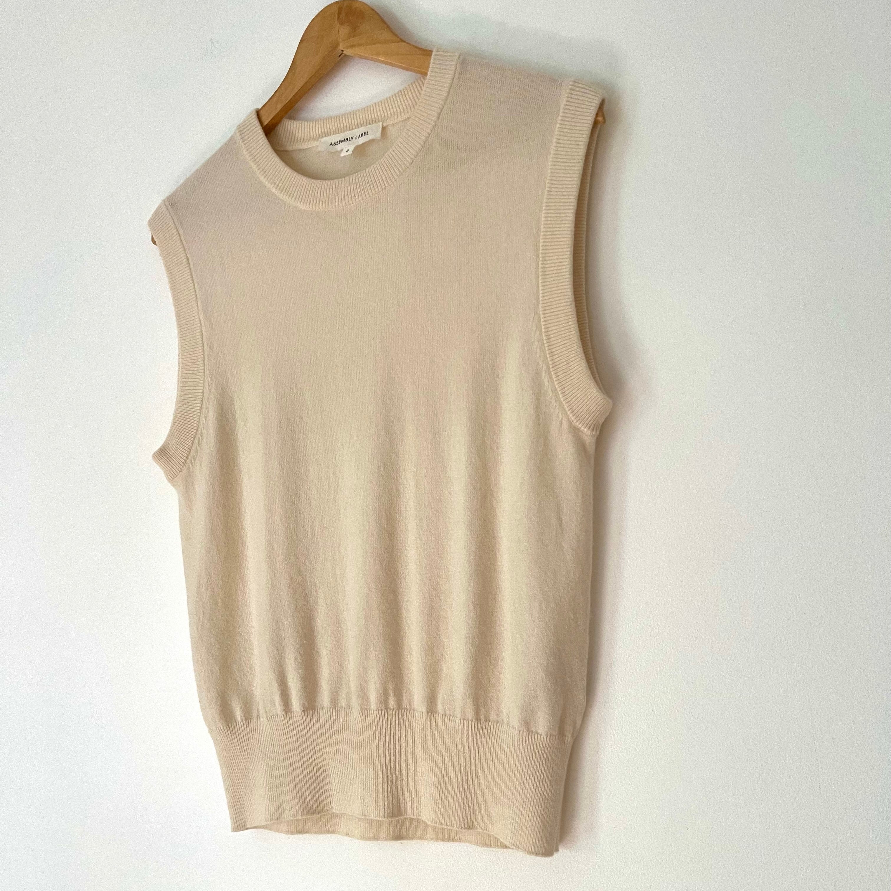 Assembly Label Cashmere Vest in Ivory Size AU8.
