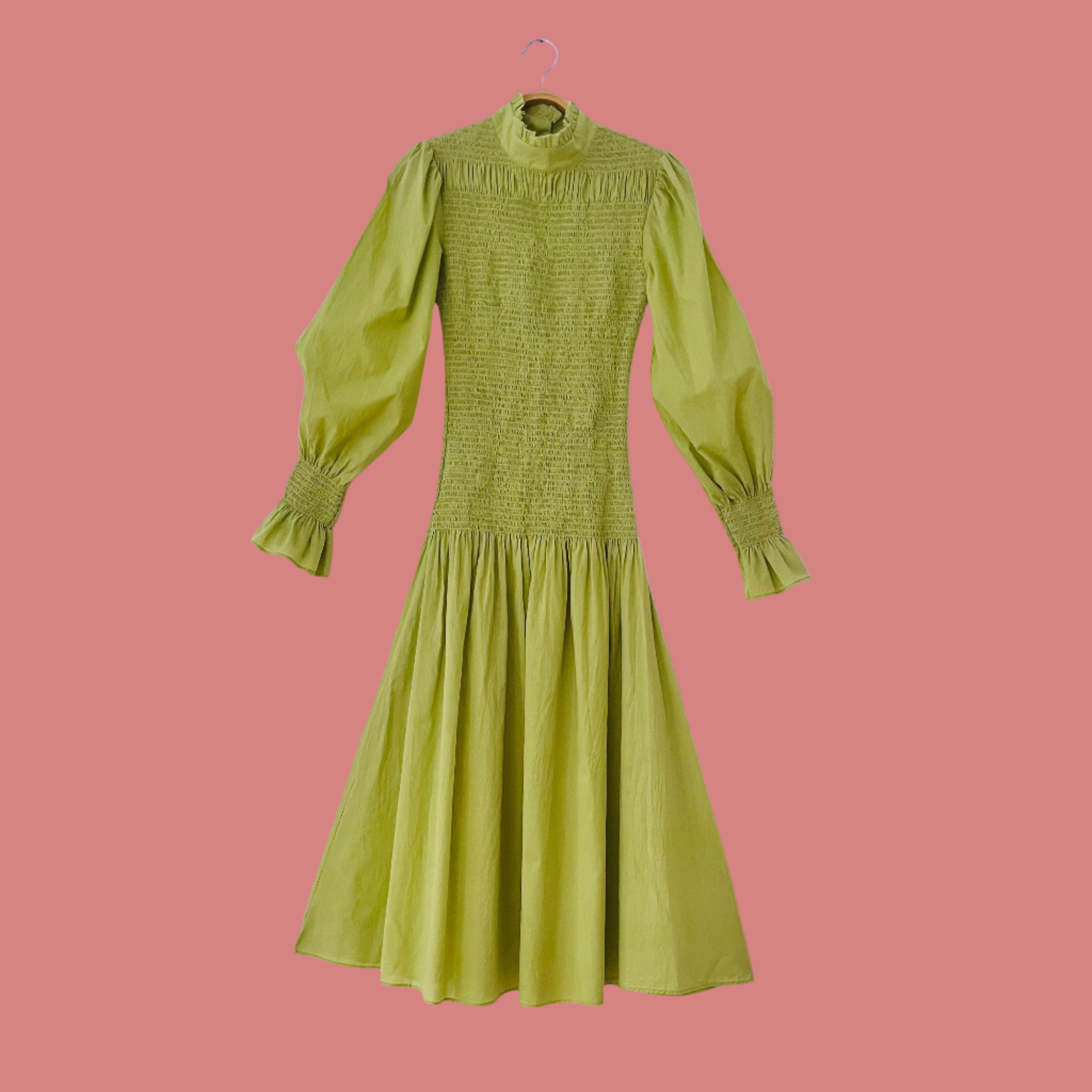 Maggie Marilyn Shirred Maxi Dress in Green.