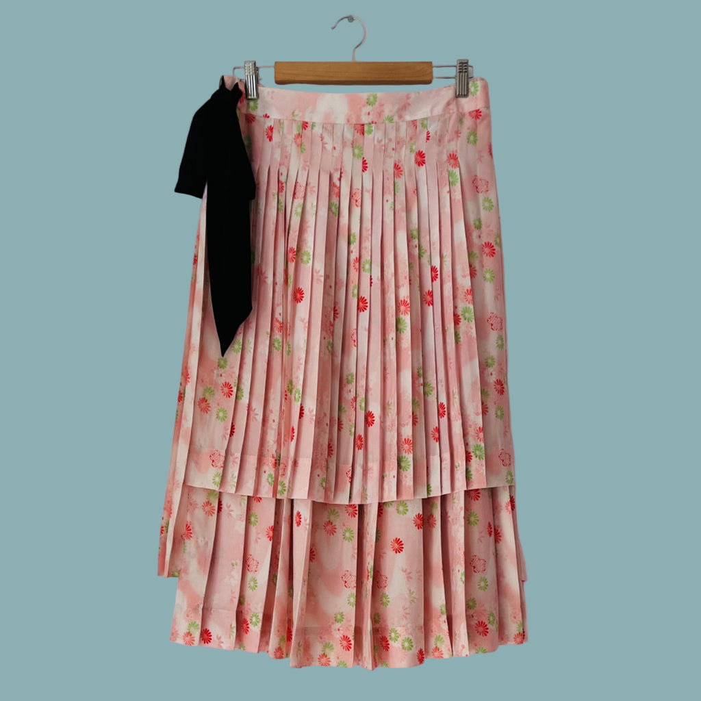 Simone Rocha Pleated Floral Wrap Skirt.
