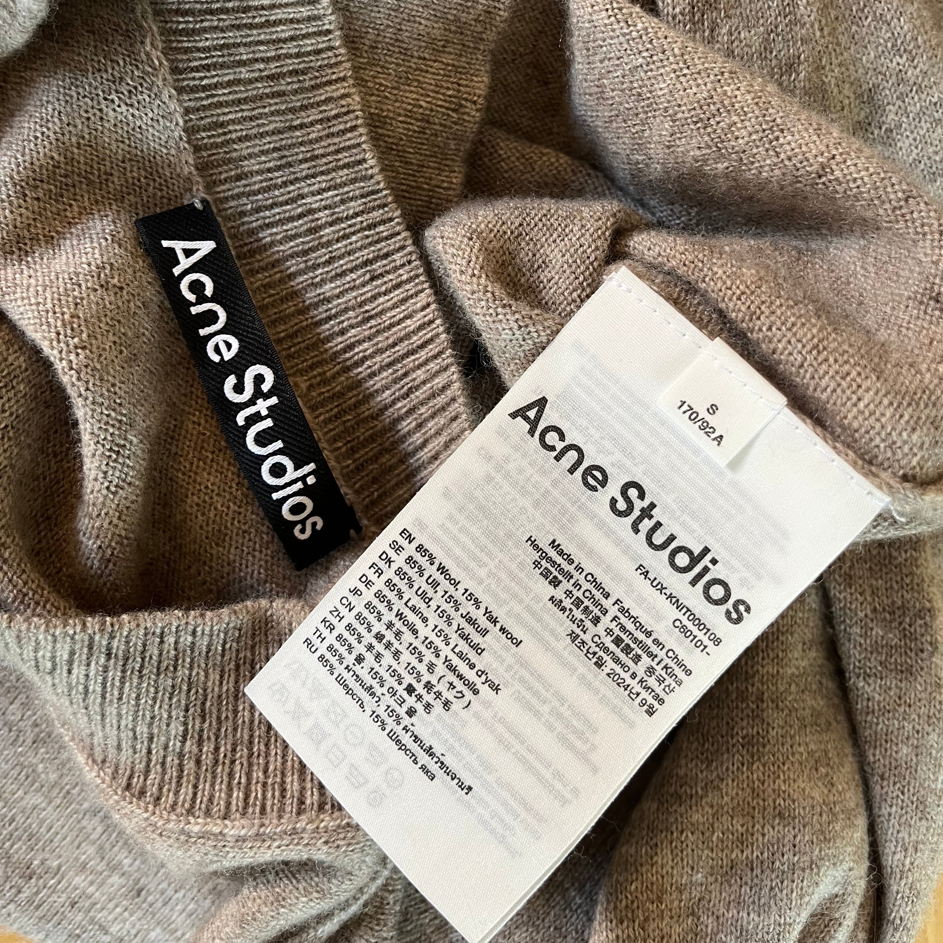 Acne Studios Wool Sweater in Grey Melange Size S.
