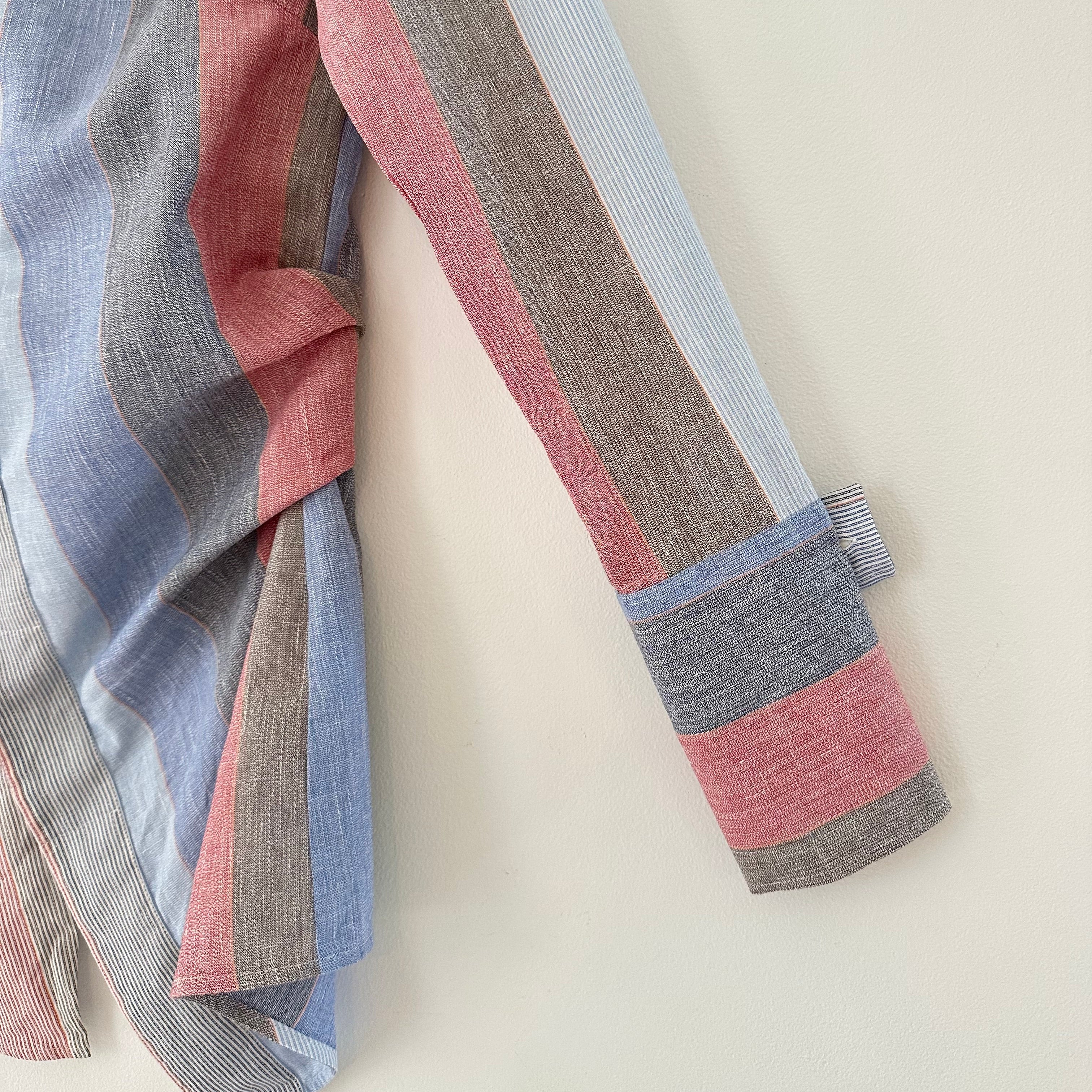 Vivienne Westwood Anglomania Asymmetrical Striped Shirt in Multicolour Size IT38/XS.