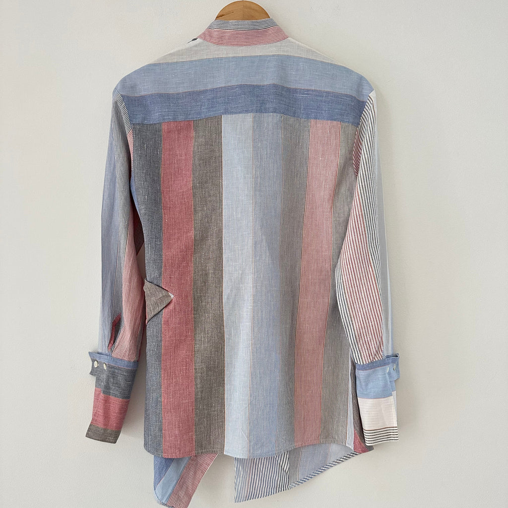 Vivienne Westwood Anglomania Asymmetrical Striped Shirt in Multicolour Size IT38/XS.