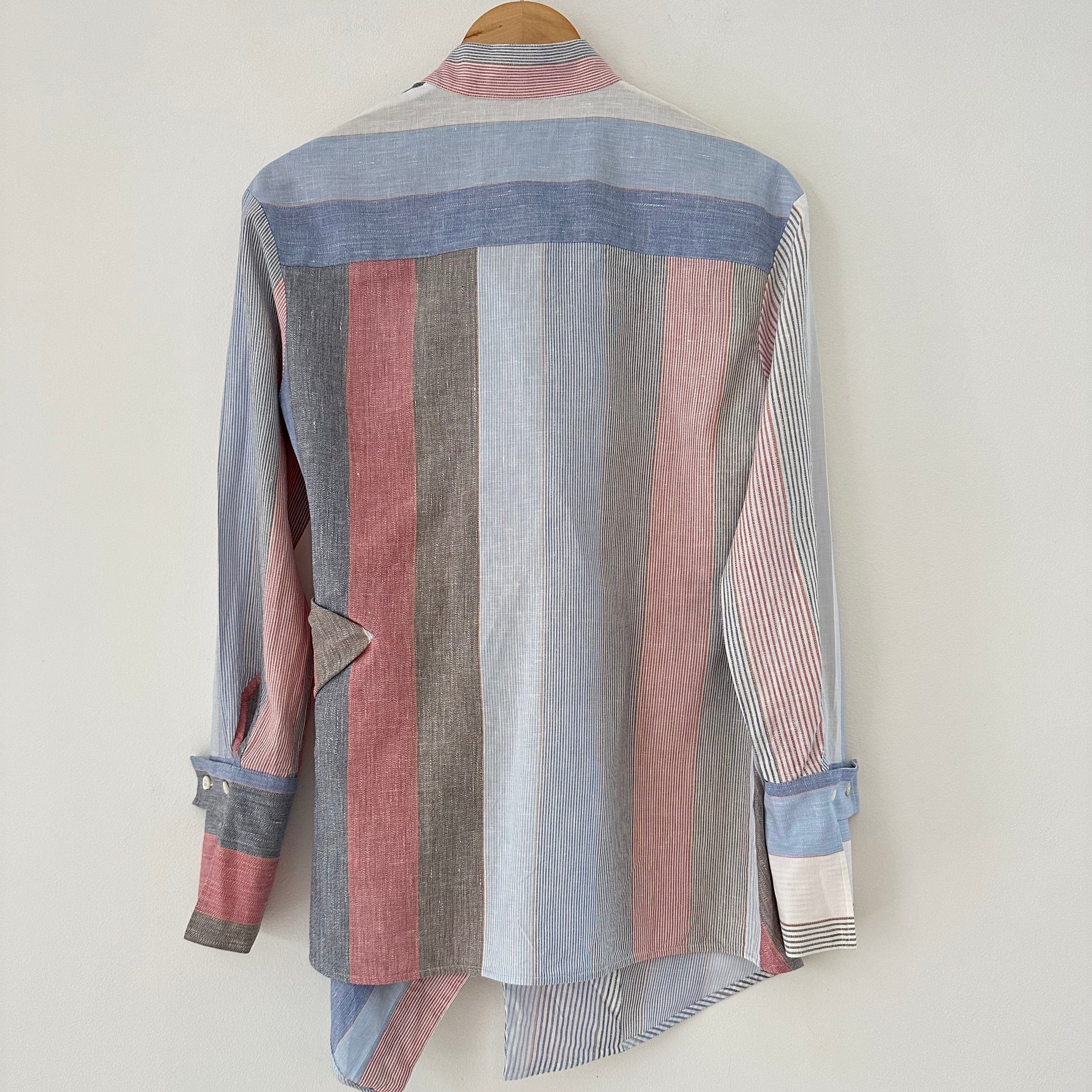 Vivienne Westwood Anglomania Asymmetrical Striped Shirt in Multicolour Size IT38/XS.