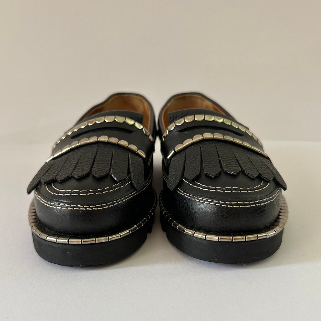 Chloé Black Idol Metallic Coin Loafers Size 38/UK5/US7.5.
