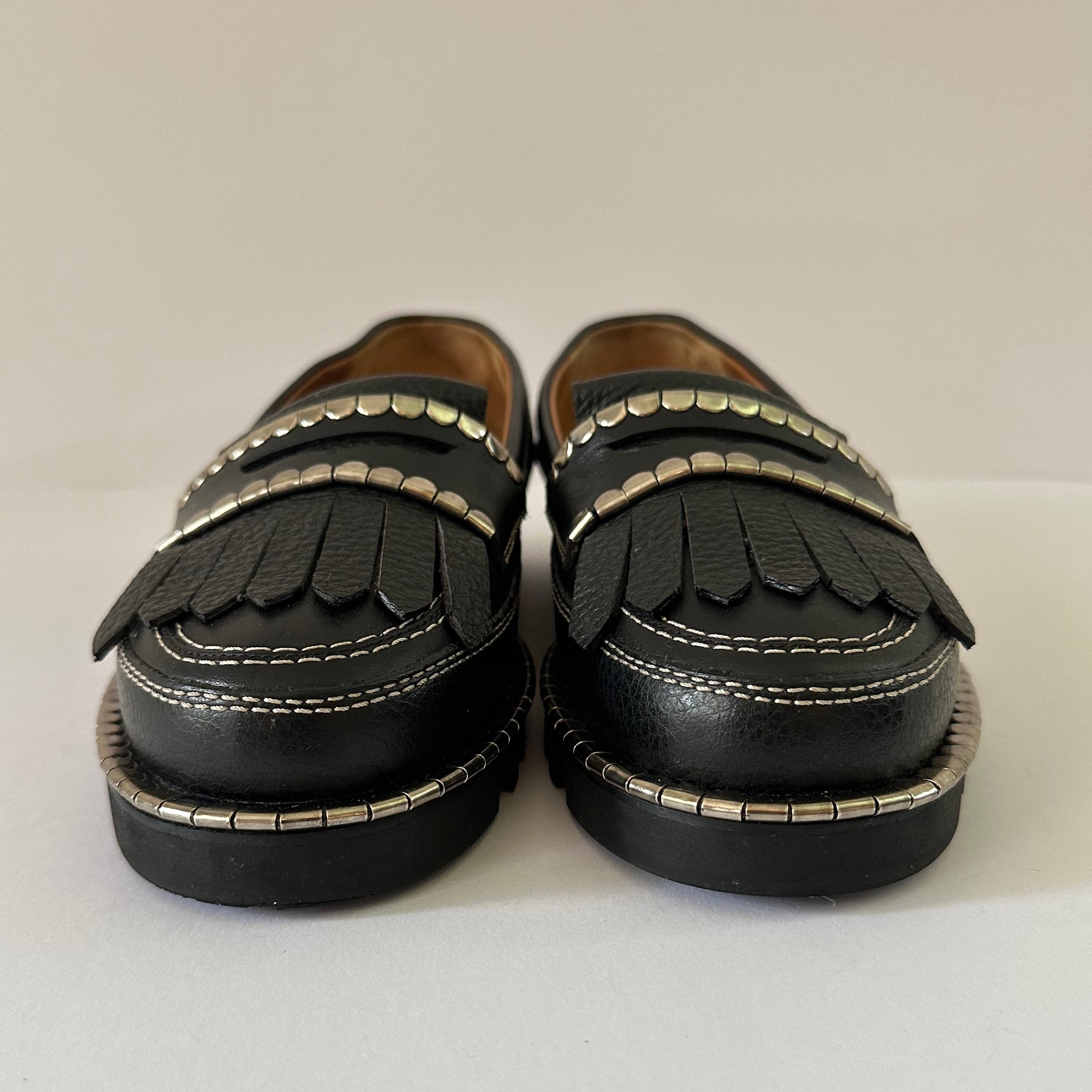 Chloé Black Idol Metallic Coin Loafers Size 38/UK5/US7.5.