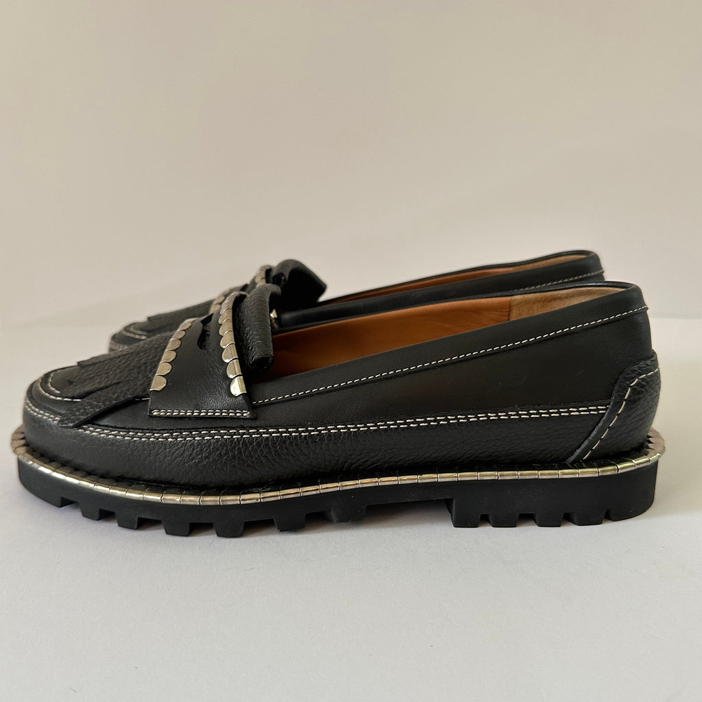 Chloé Black Idol Metallic Coin Loafers Size 38/UK5/US7.5.