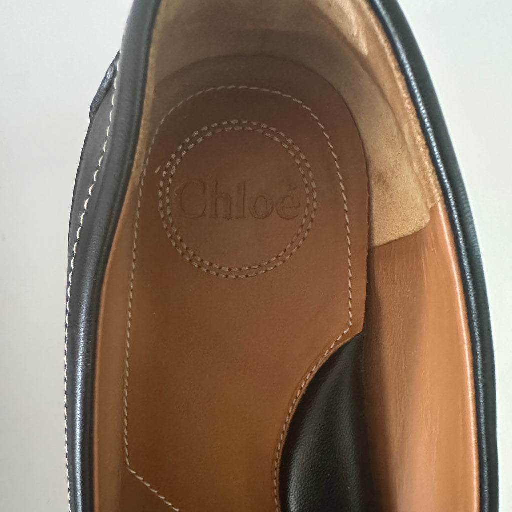 Chloé Black Idol Metallic Coin Loafers Size 38/UK5/US7.5.