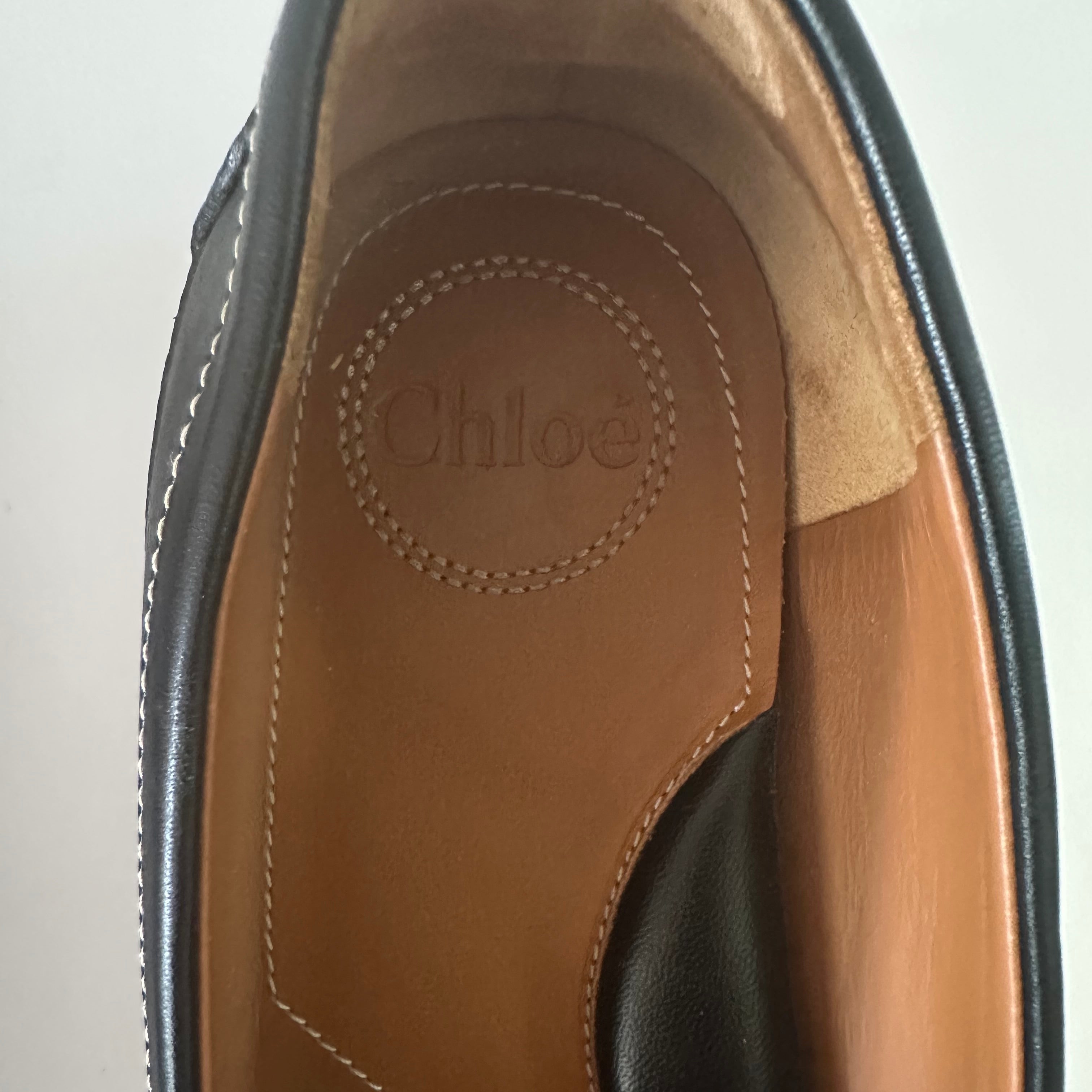 Chloé Black Idol Metallic Coin Loafers Size 38/UK5/US7.5.