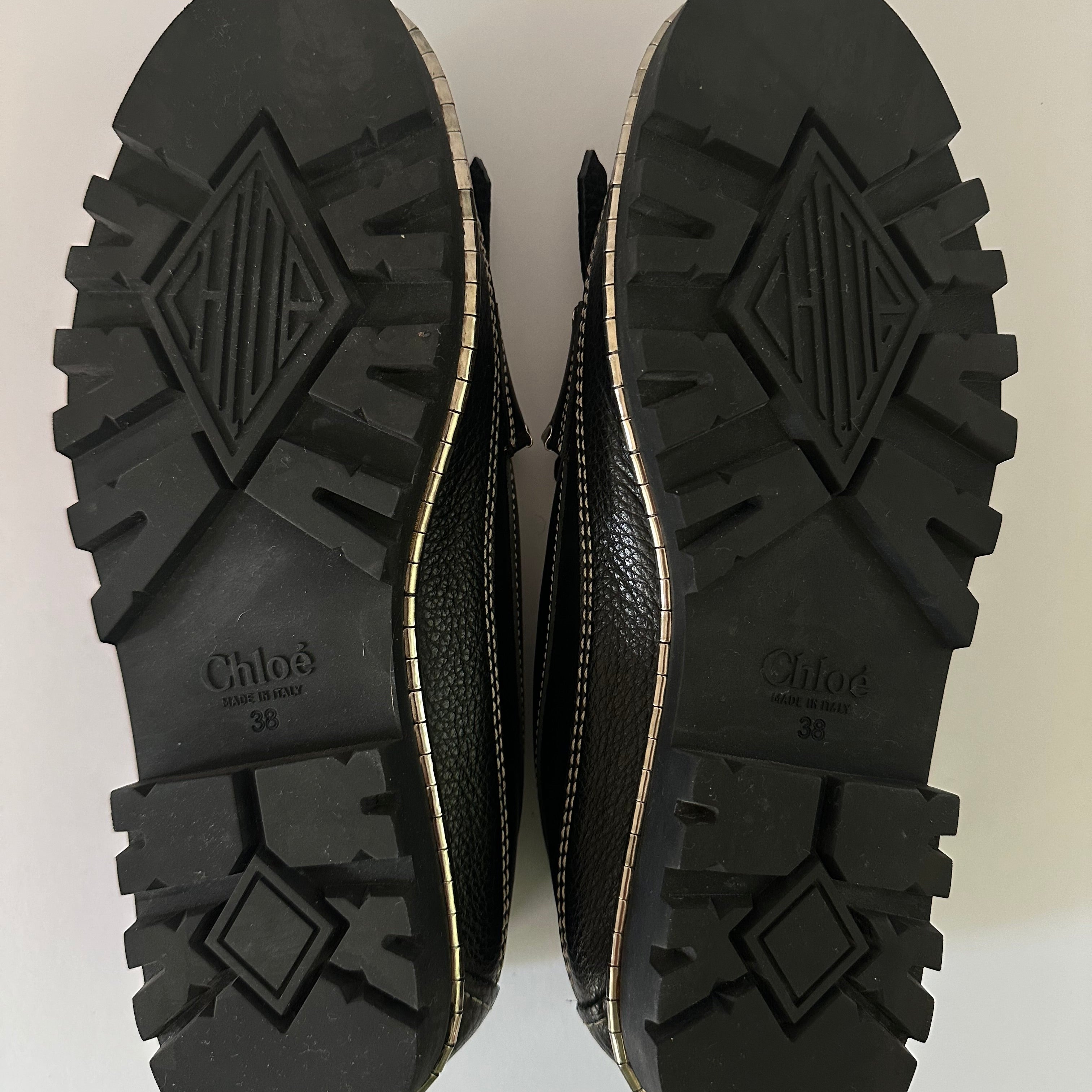 Chloé Black Idol Metallic Coin Loafers Size 38/UK5/US7.5.