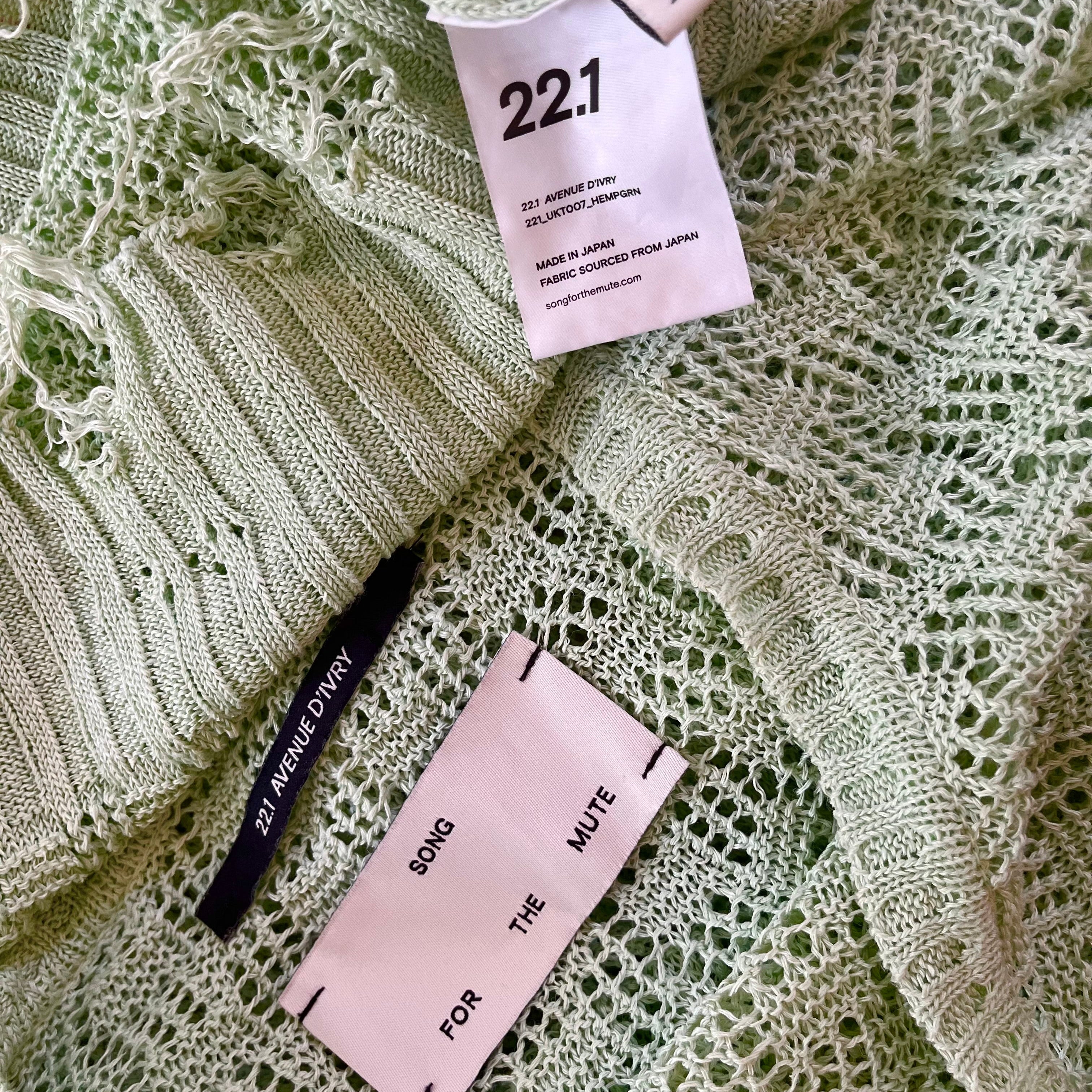 Song For The Mute Green Distressed Sweater.