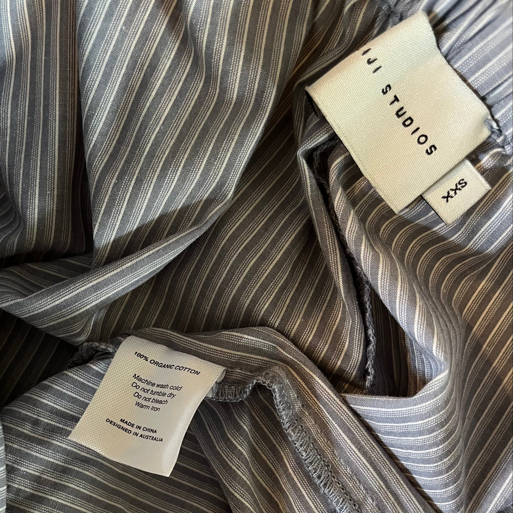 Deiji Studios DOUBLE LAYER Pants in Sky Stripe Size XXS.