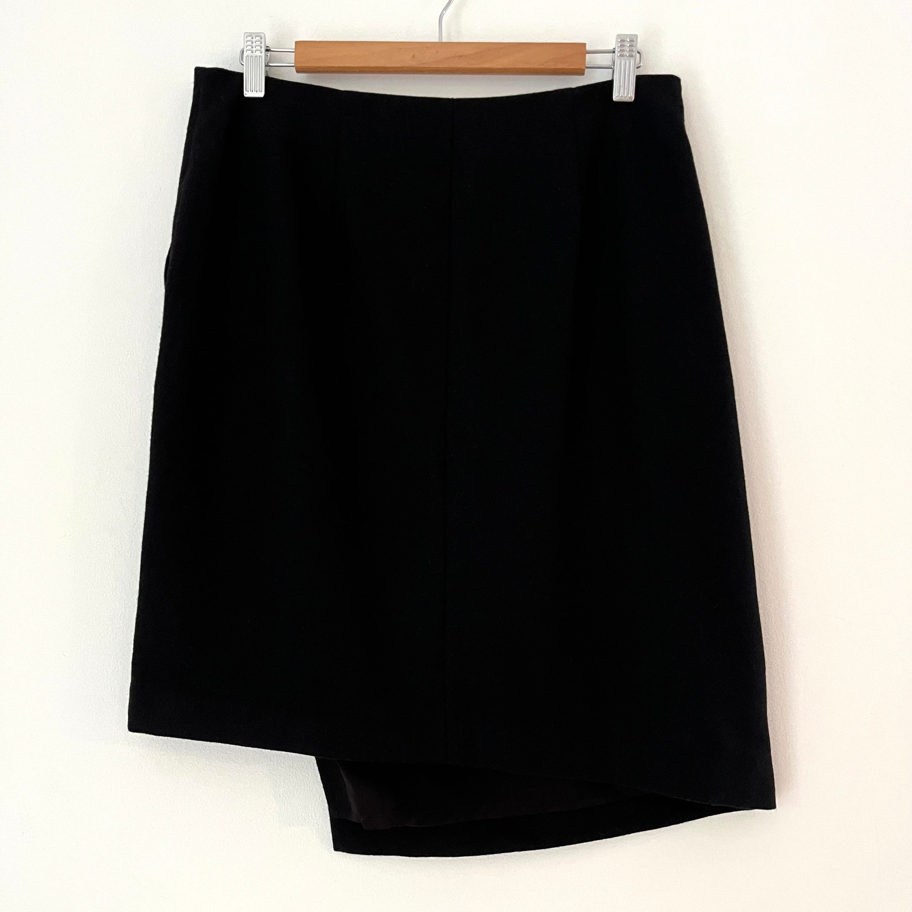 Alpha60 Asymmetrical Wool Blend Mini Skirt Size M.