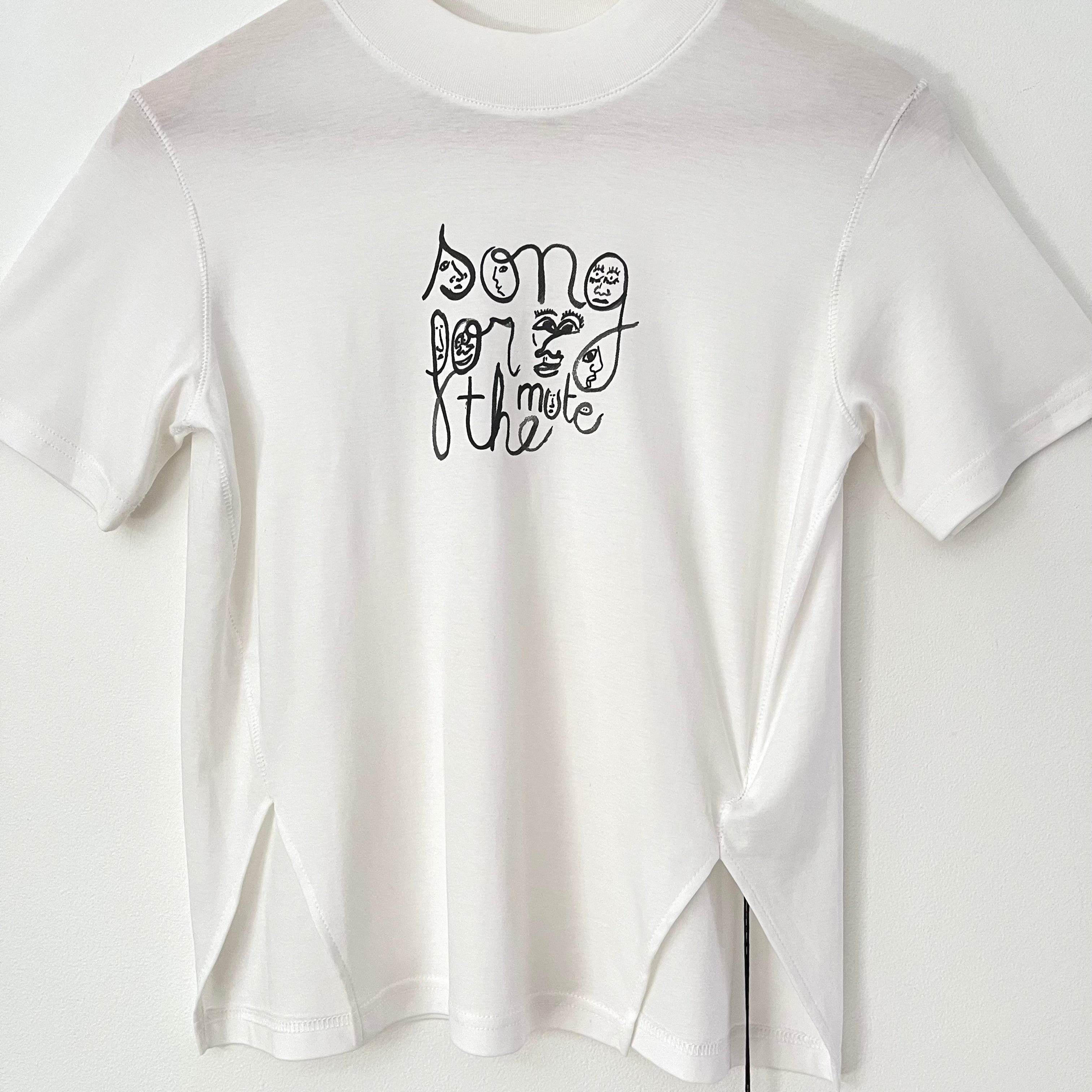 Song For The Mute BNWT SCRIPT Front Split Tee Size S.