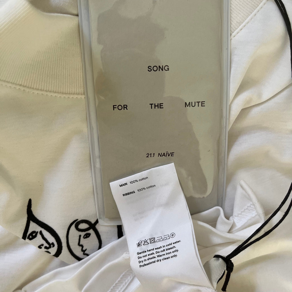 Song For The Mute BNWT SCRIPT Front Split Tee Size S.