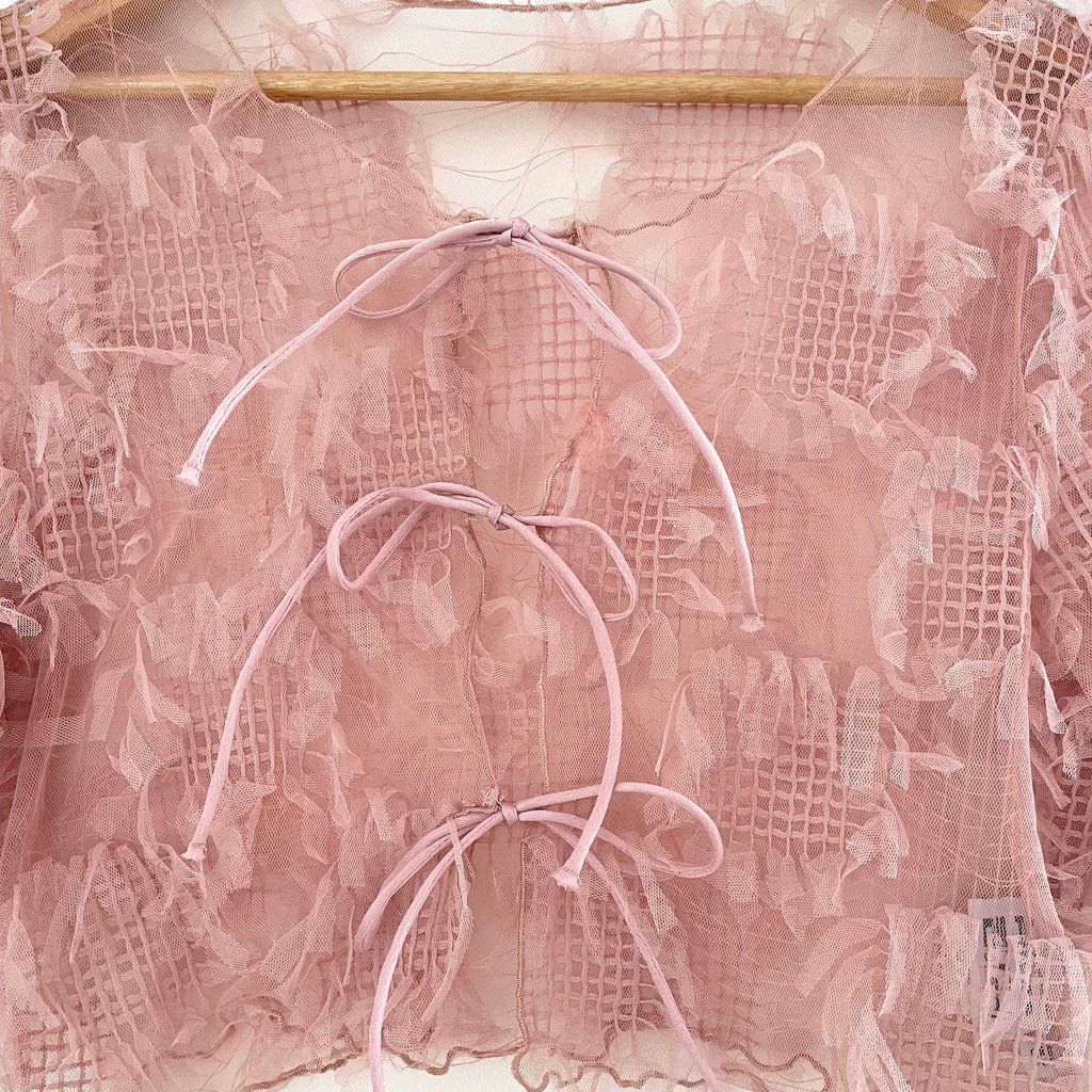 Après Studios CHI CHI Baby Pink Tie Front Top.