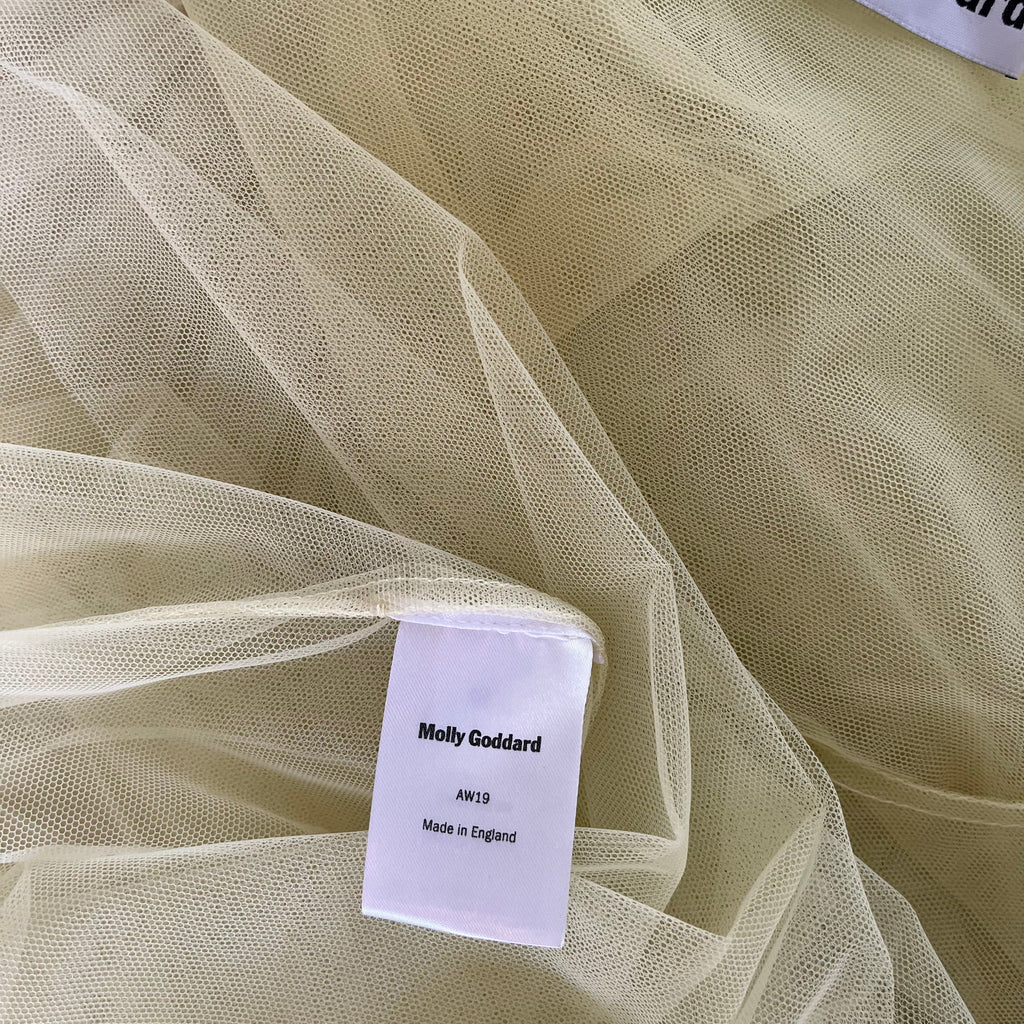 Molly Goddard BRONWYN Balloon-sleeve Tulle Midi Dress In Yellow.