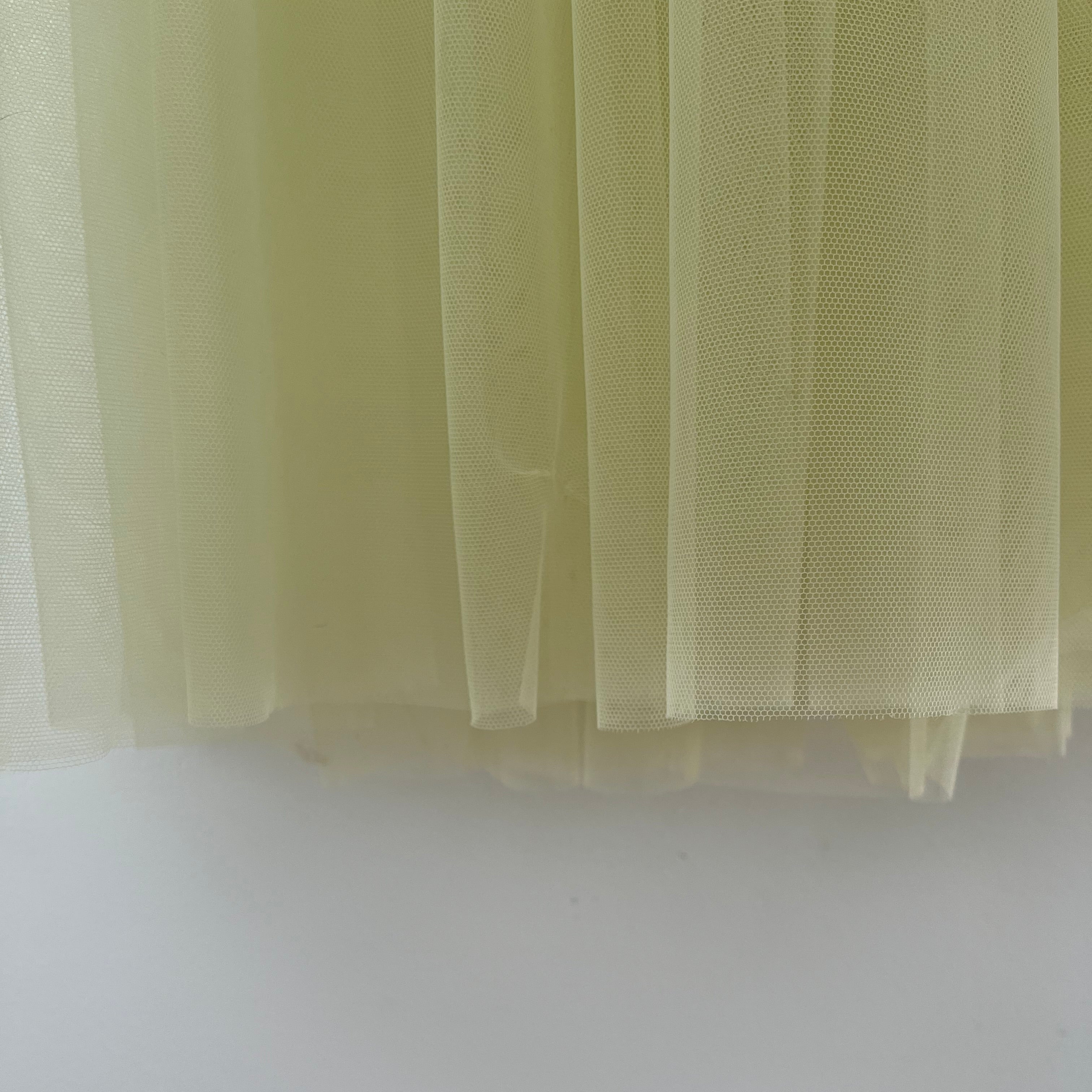 Molly Goddard BRONWYN Balloon-sleeve Tulle Midi Dress In Yellow.