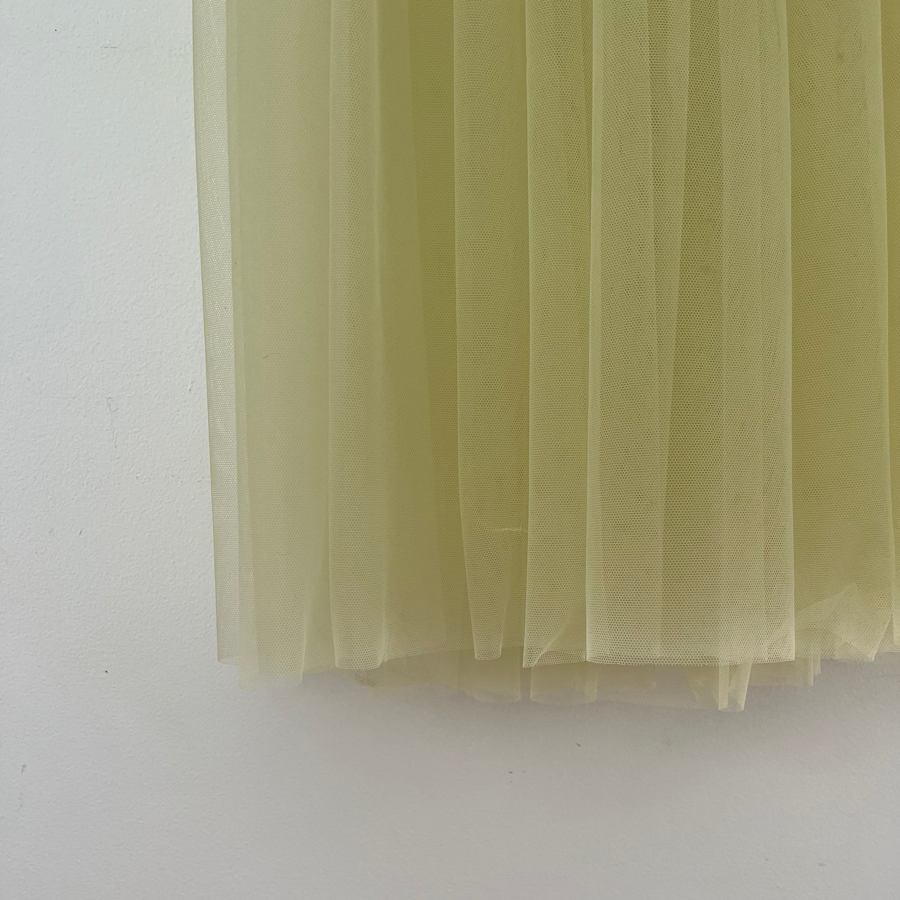 Molly Goddard BRONWYN Balloon-sleeve Tulle Midi Dress In Yellow.