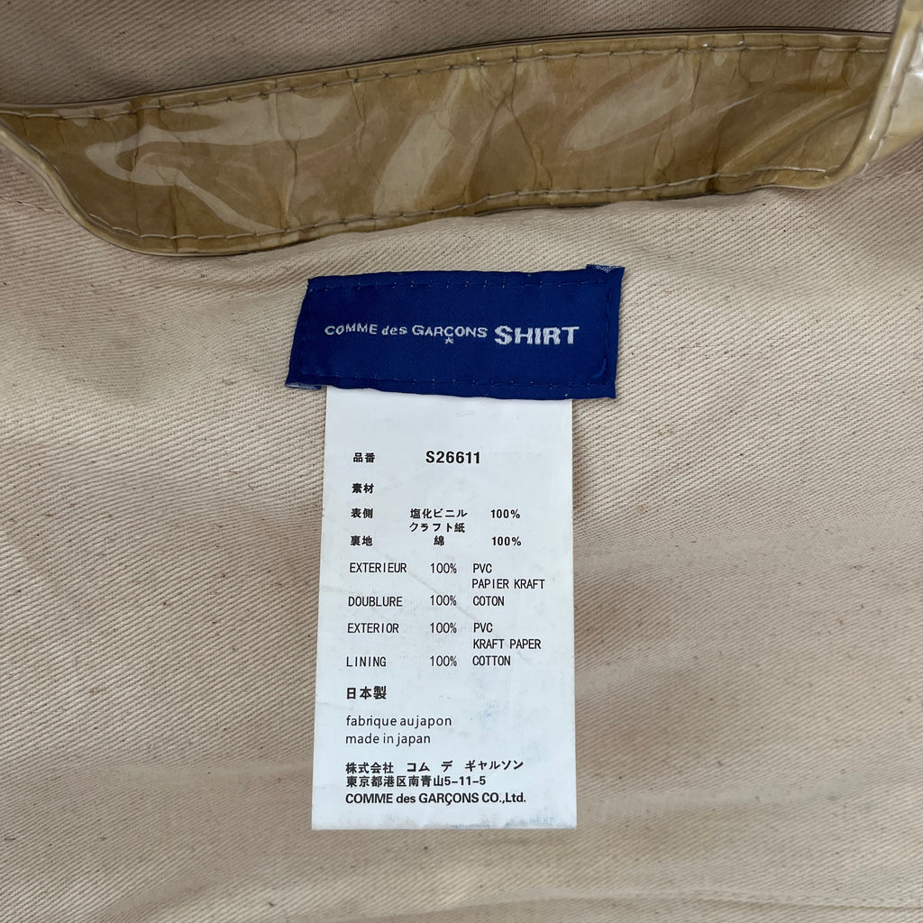 Comme des Garçons SHIRT PVC Paper Tote Bag.