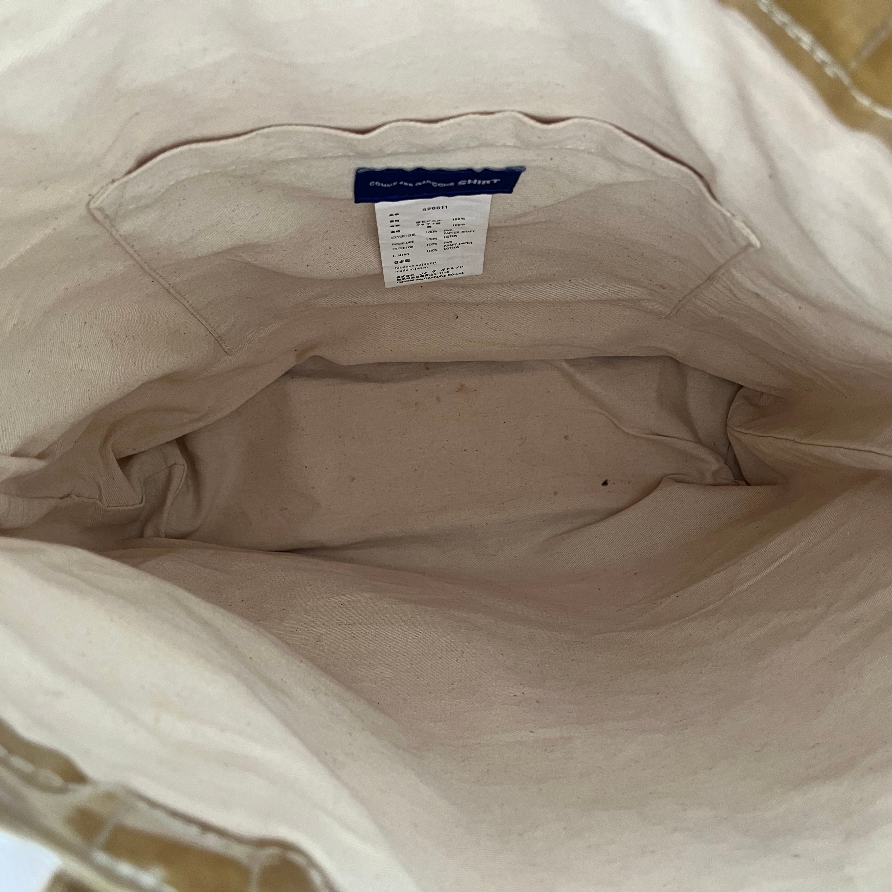 Comme des Garçons SHIRT PVC Paper Tote Bag.