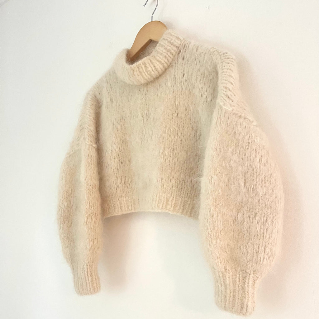 Frisson Knits ISABELLA Sweater in Cream One Size.
