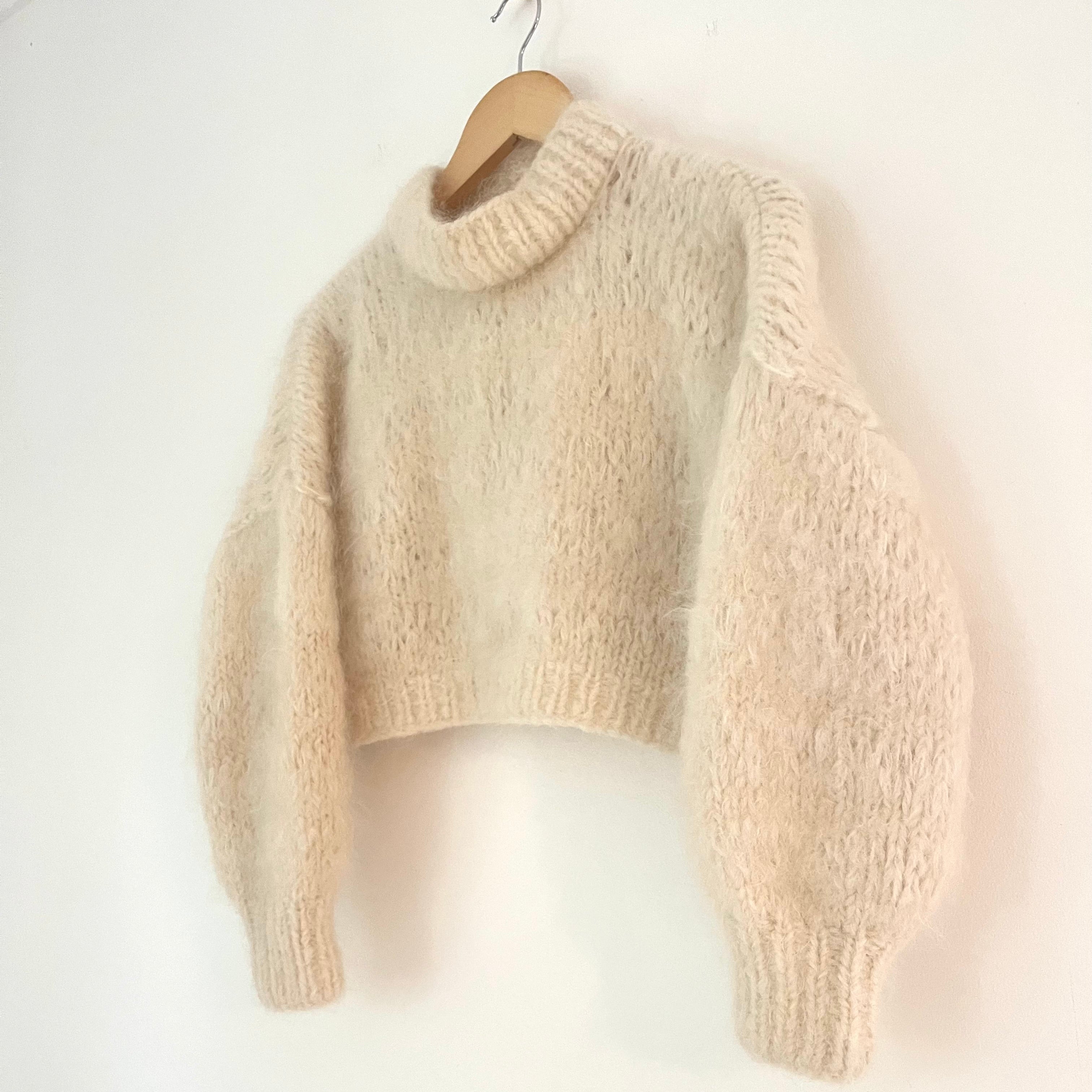 Frisson Knits ISABELLA Sweater in Cream One Size.