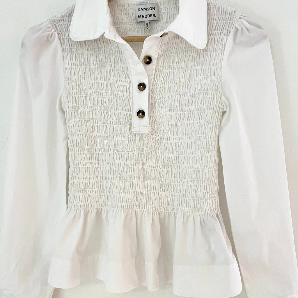 Damson Madder HAZEL Shirred Shirt Size 8.