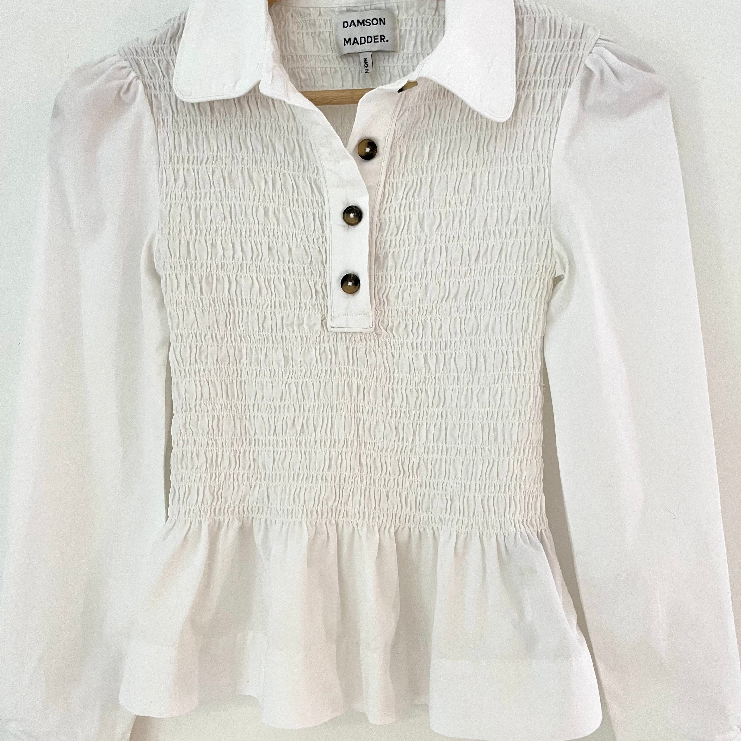 Damson Madder HAZEL Shirred Shirt Size 8.