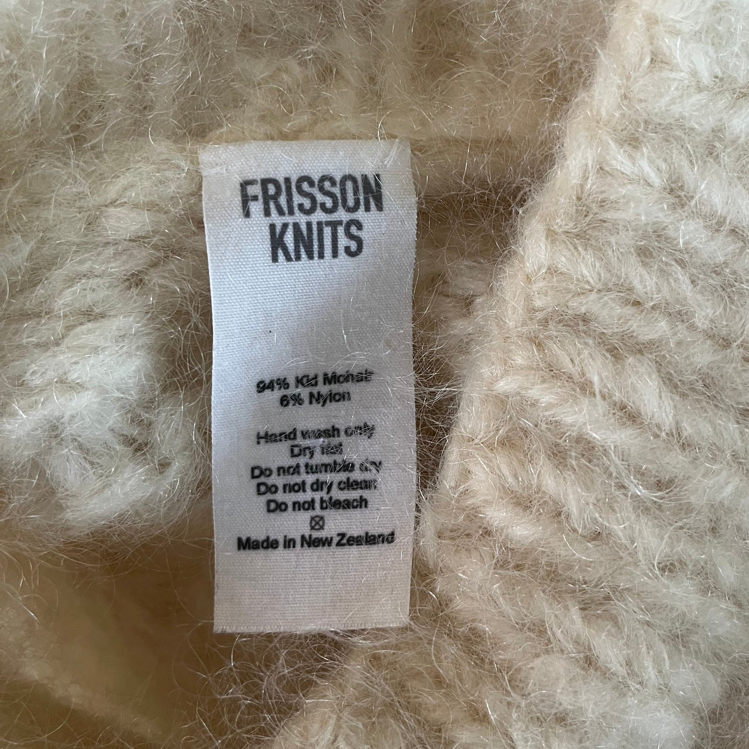 Frisson Knits ISABELLA Sweater in Cream One Size.
