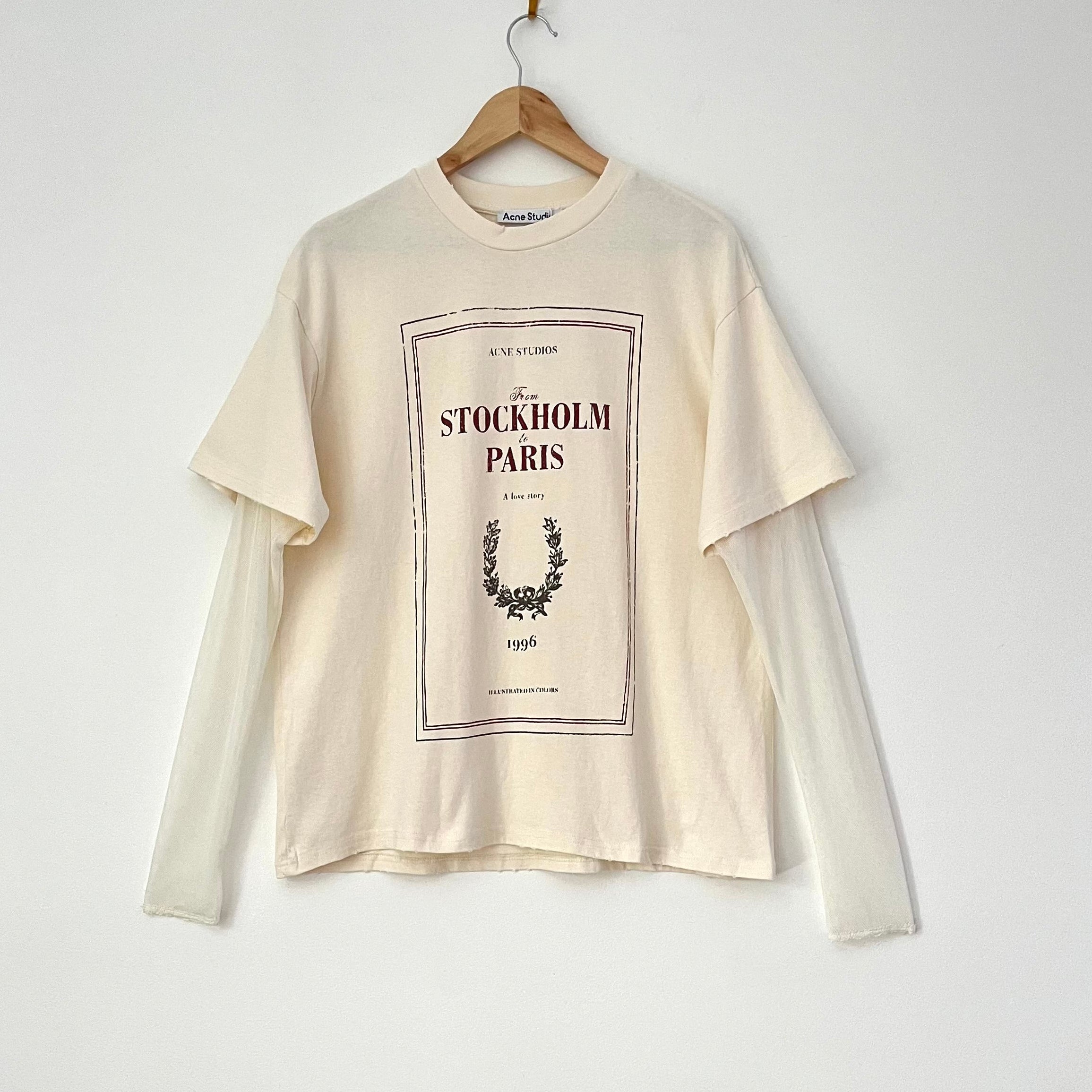 ACNE Studios BNWT LAYERED Print Tee in Off White.