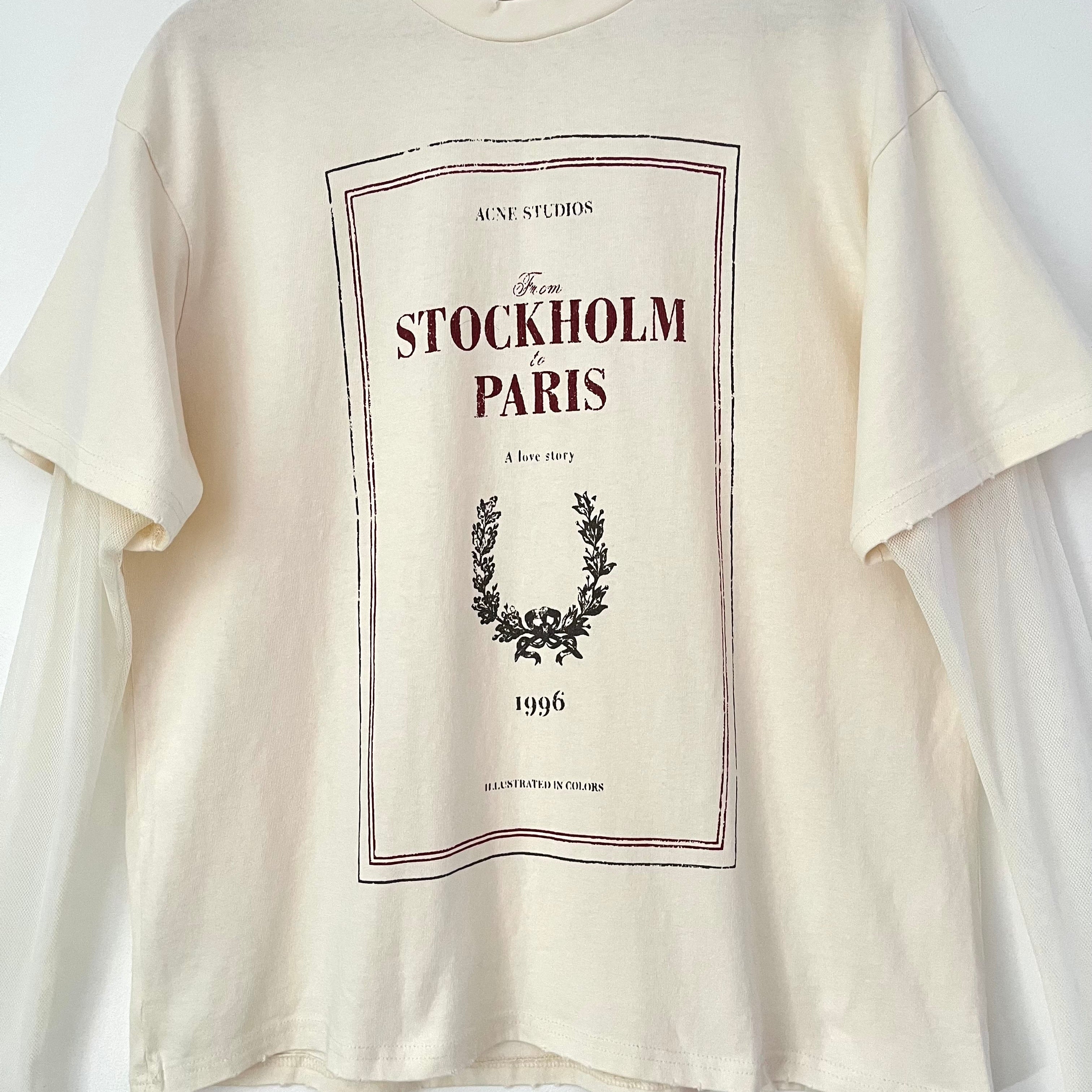 ACNE Studios BNWT LAYERED Print Tee in Off White Size L.