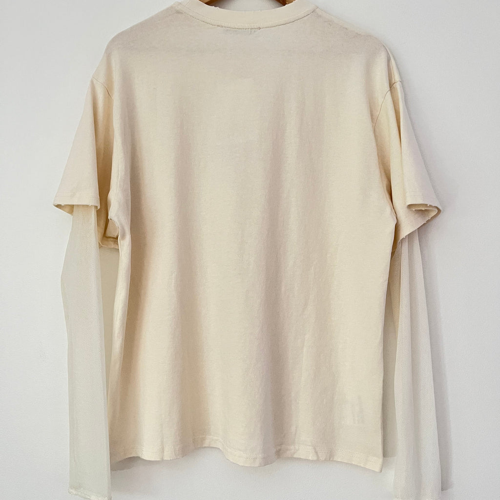 ACNE Studios BNWT LAYERED Print Tee in Off White Size L.