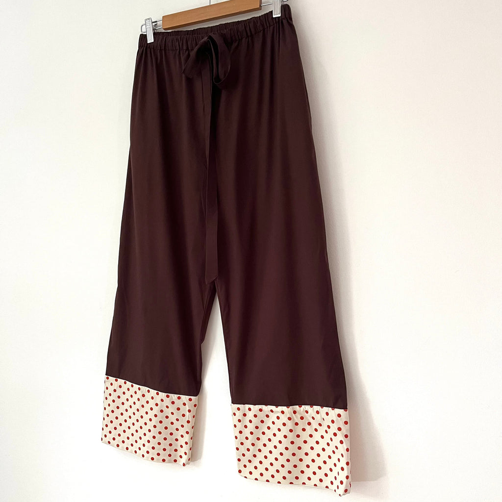 Carmen Says Polka Dot Trousers in Brown Size S.