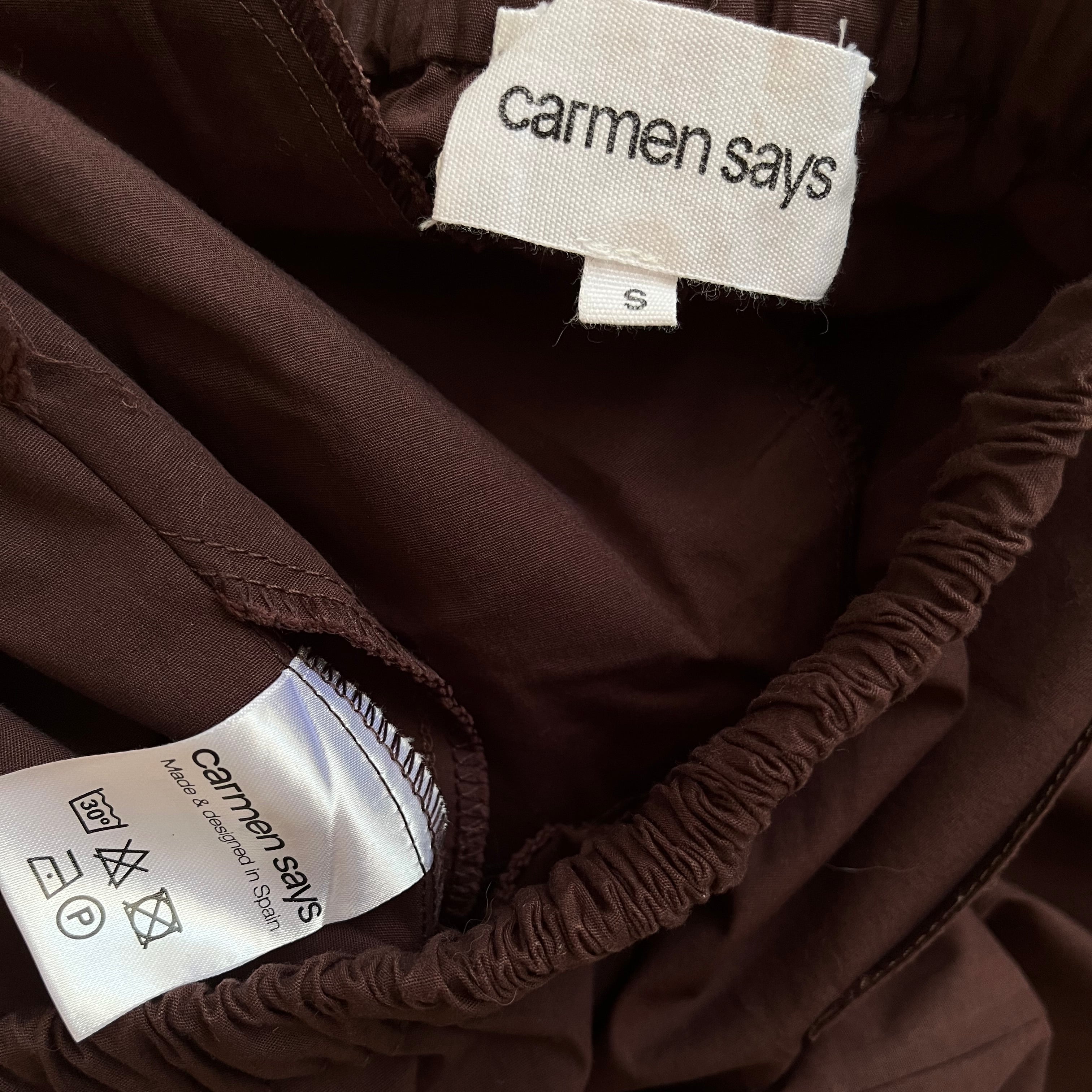 Carmen Says Polka Dot Trousers in Brown Size S.