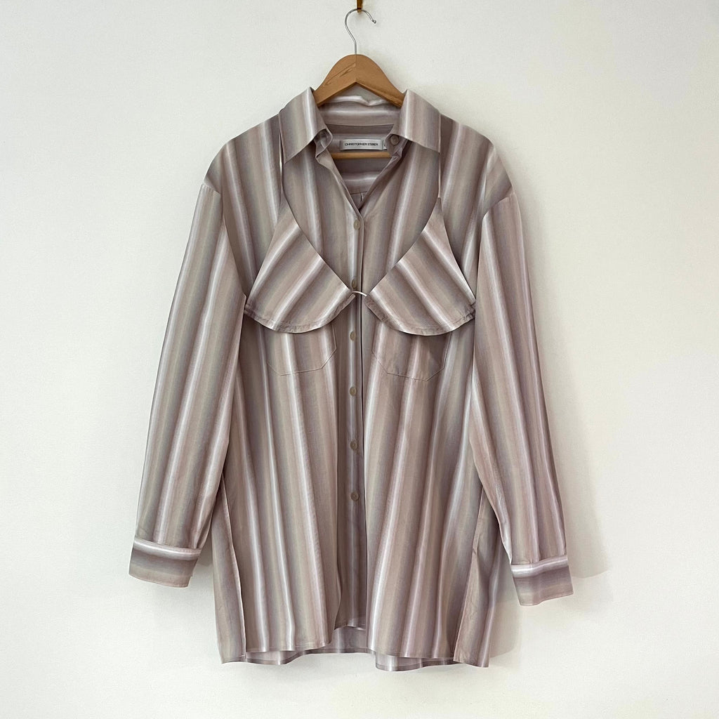 Christopher Esber DELPHINE Shirt in Striped Cloud Size AU10.
