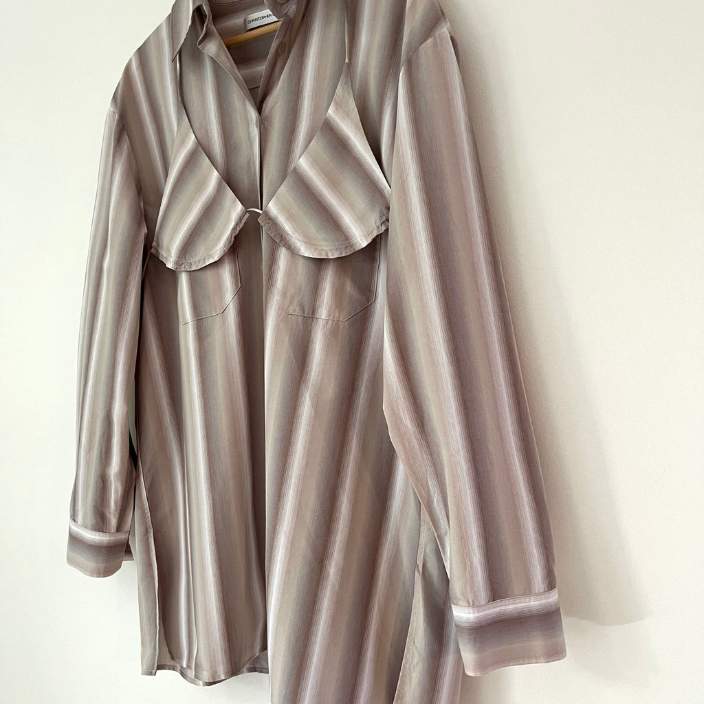 Christopher Esber DELPHINE Shirt in Striped Cloud Size AU10.