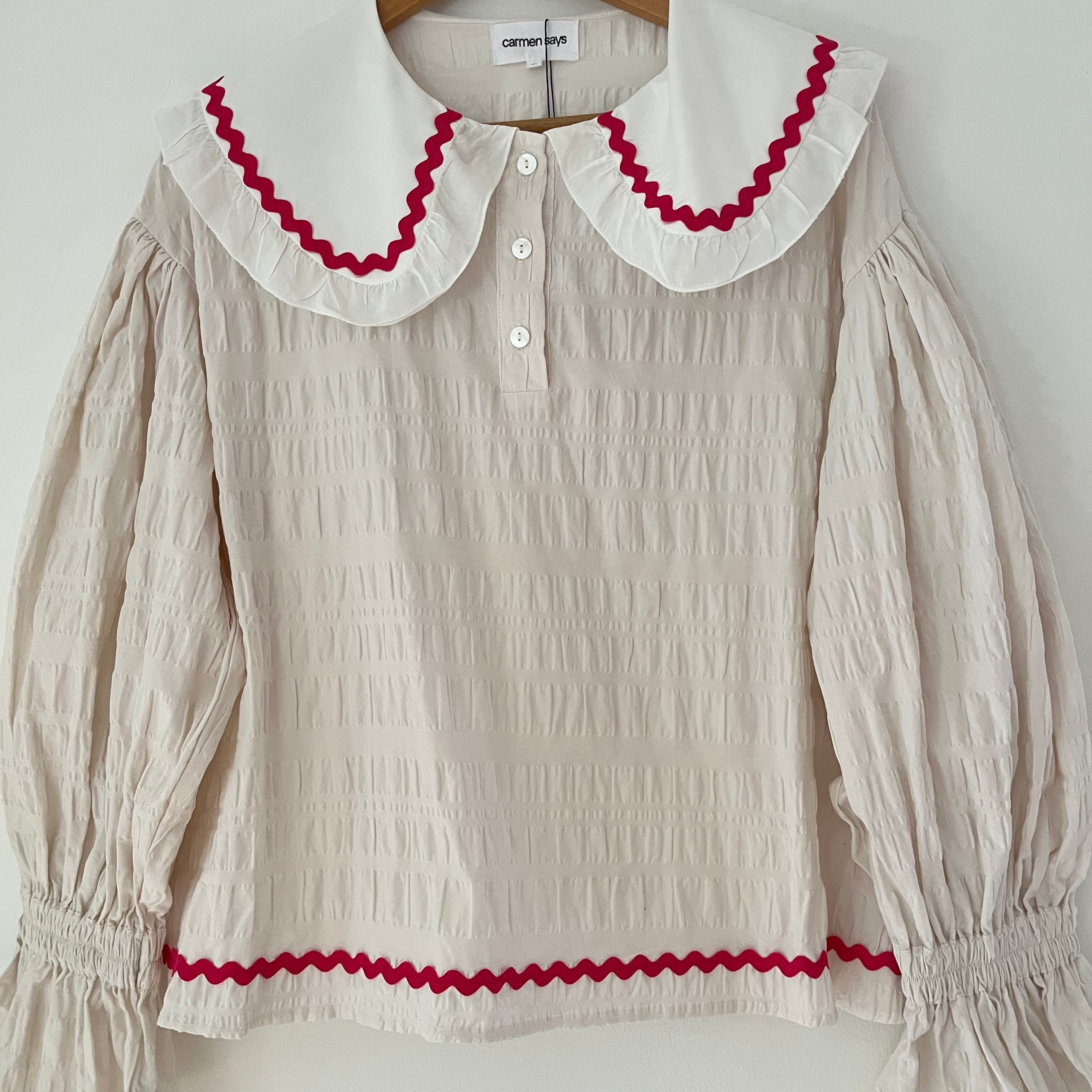 Carmen Says BNWT OFF DUTY PAJAMA Blouse Size M.