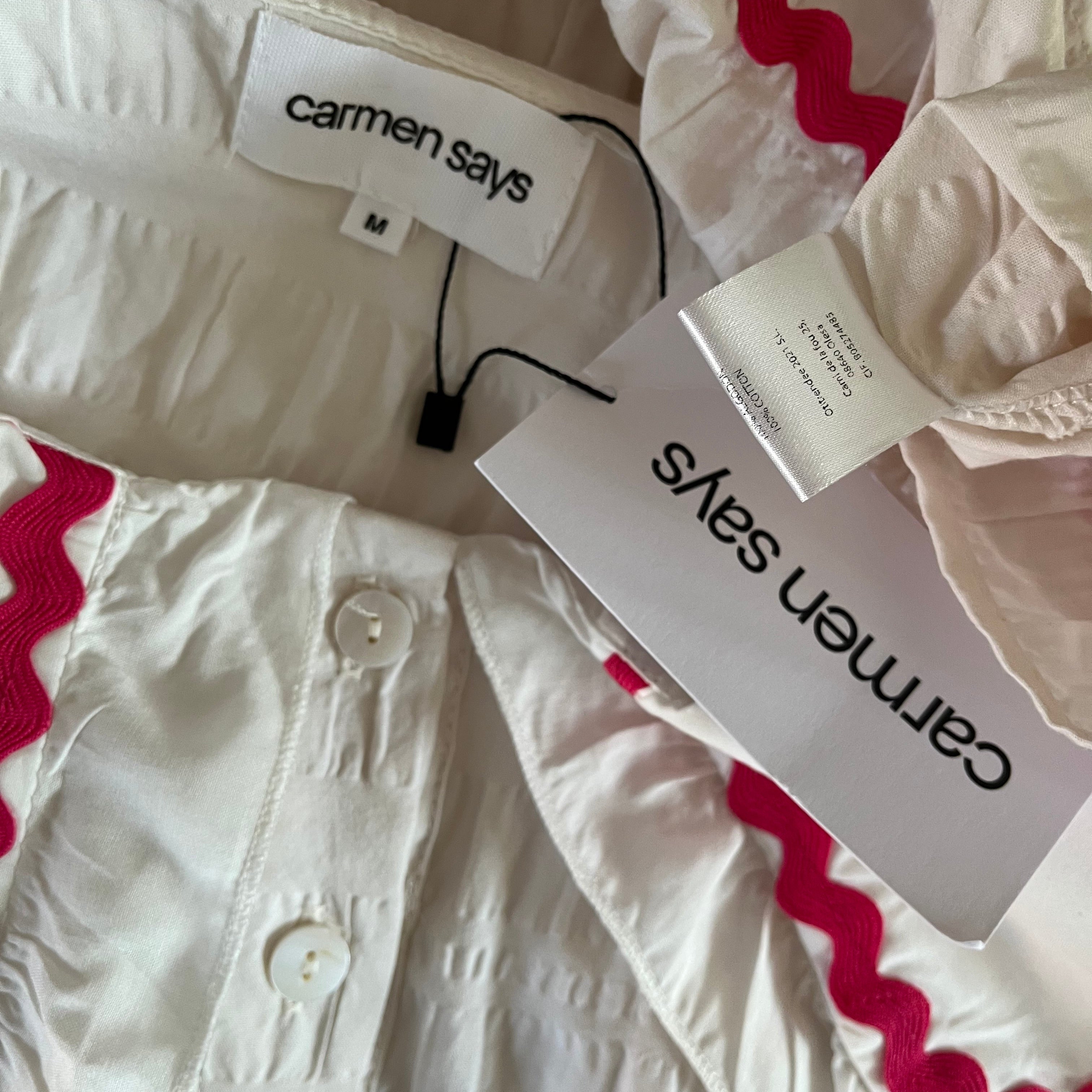 Carmen Says BNWT OFF DUTY PAJAMA Blouse Size M.