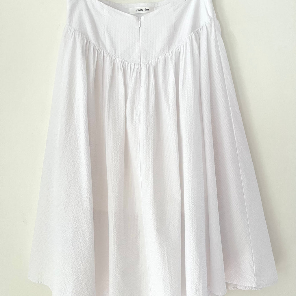 Peachy Den DEBA Seersucker Midi Skirt Size M.